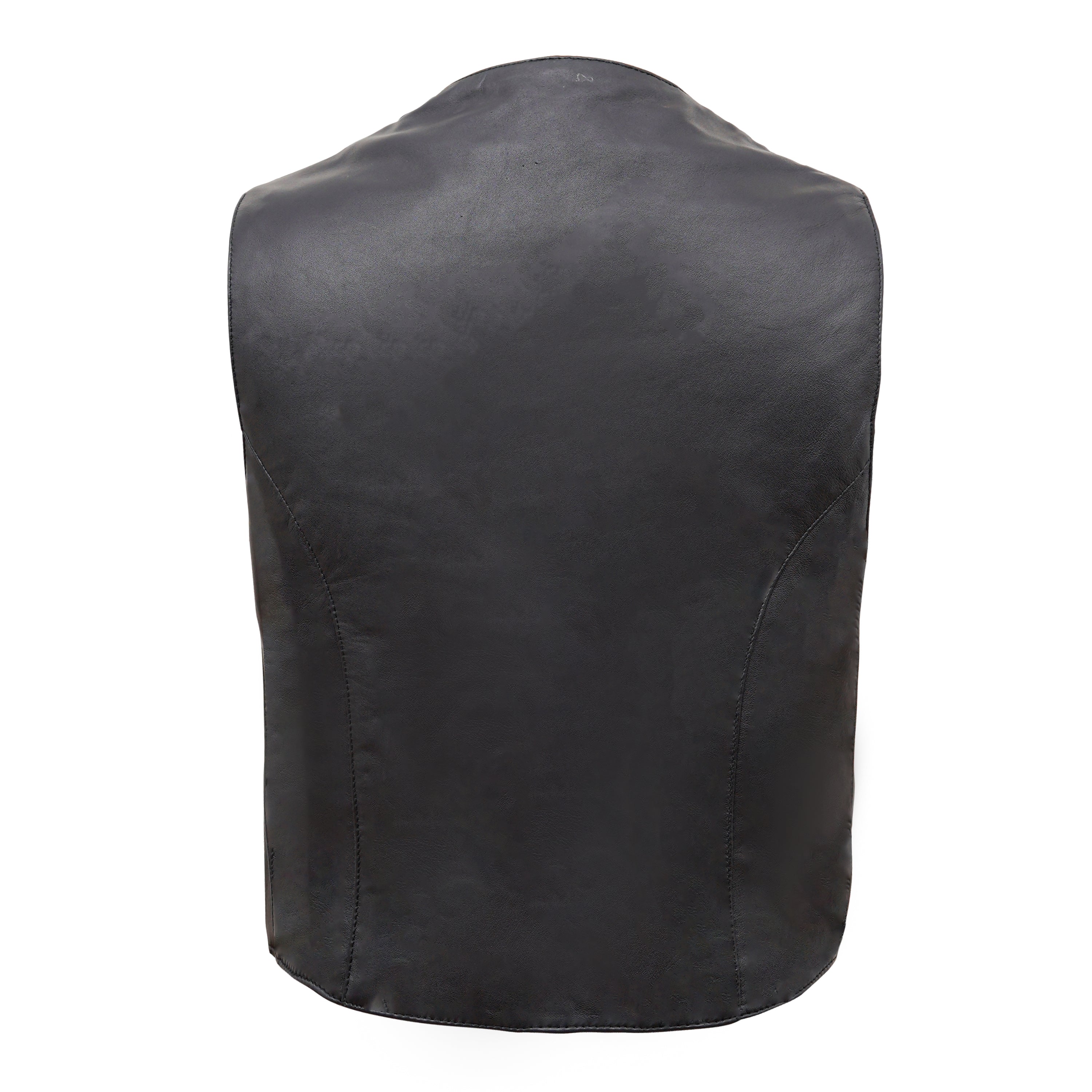 Women's Classic Black Leather Biker Vest