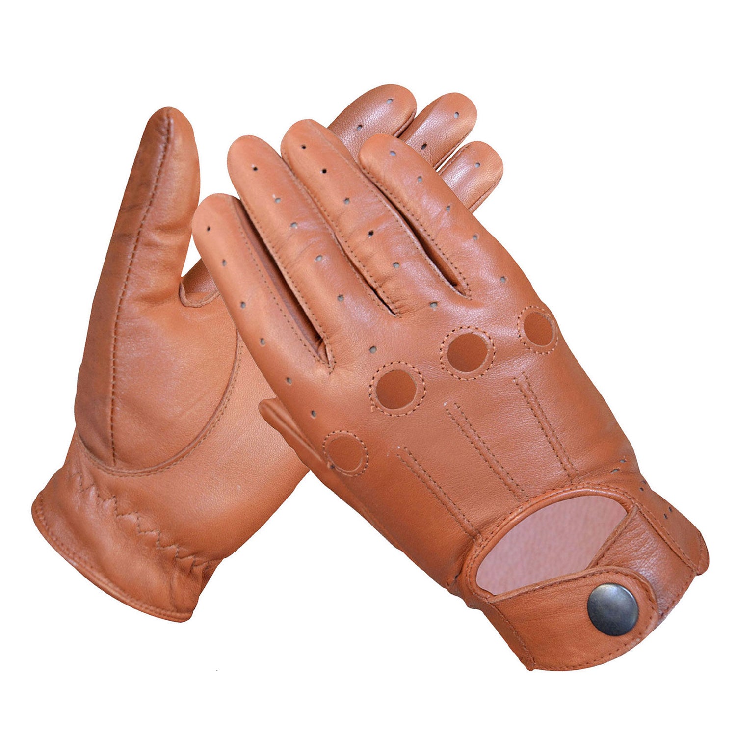 Tan Leather Driving Gloves