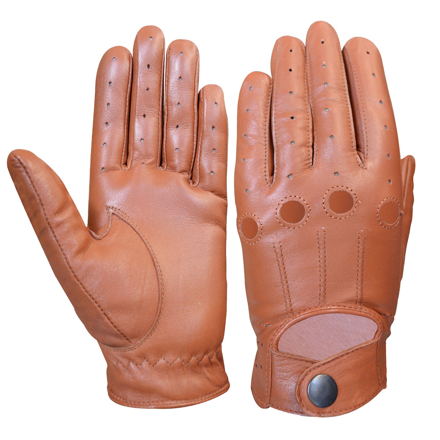 Tan Leather Driving Gloves