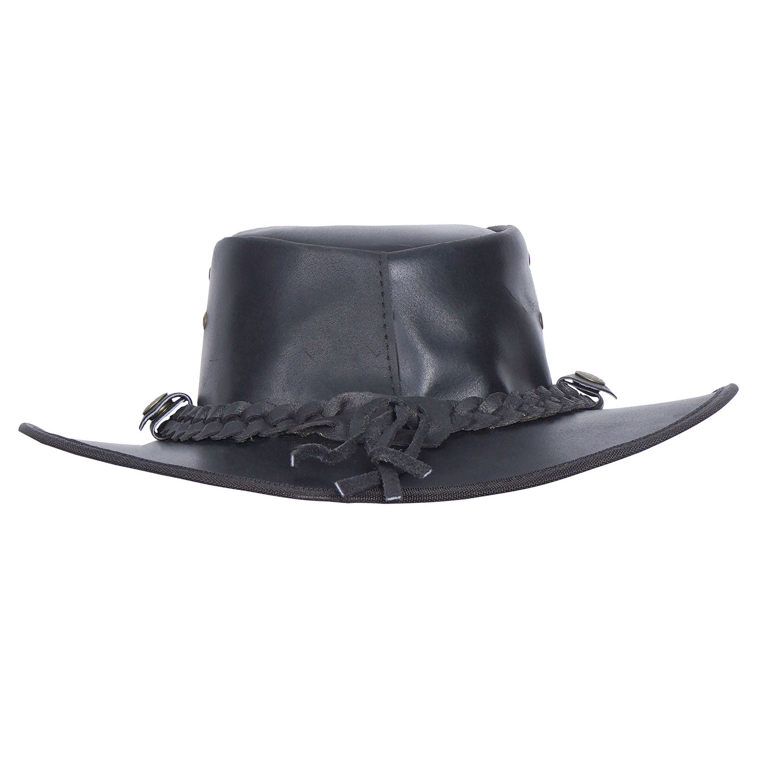 Unisex Vintage Leather Cowboy Aussie Outback Hat