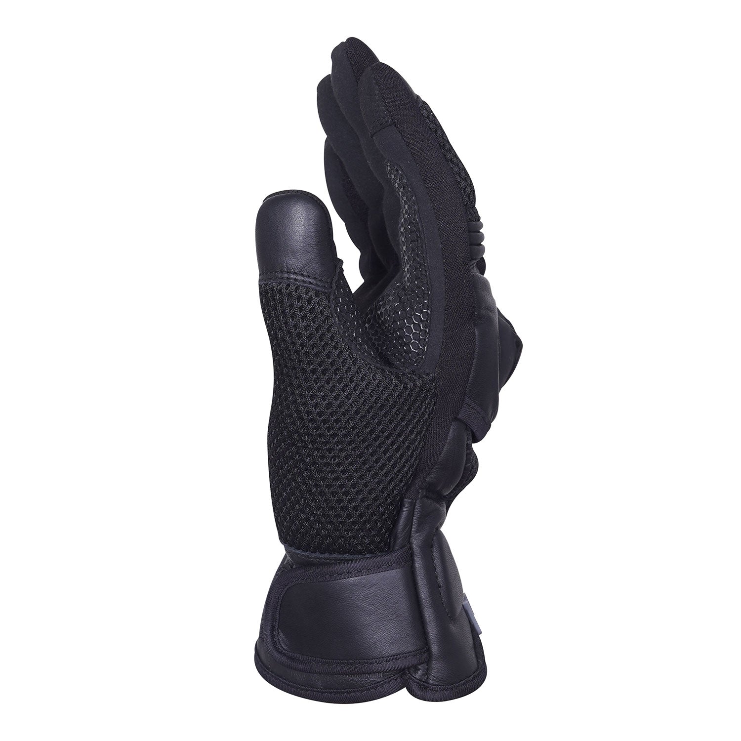 Men's Leather Mesh Motorcycle Gloves Hard Knuckle i-Touch