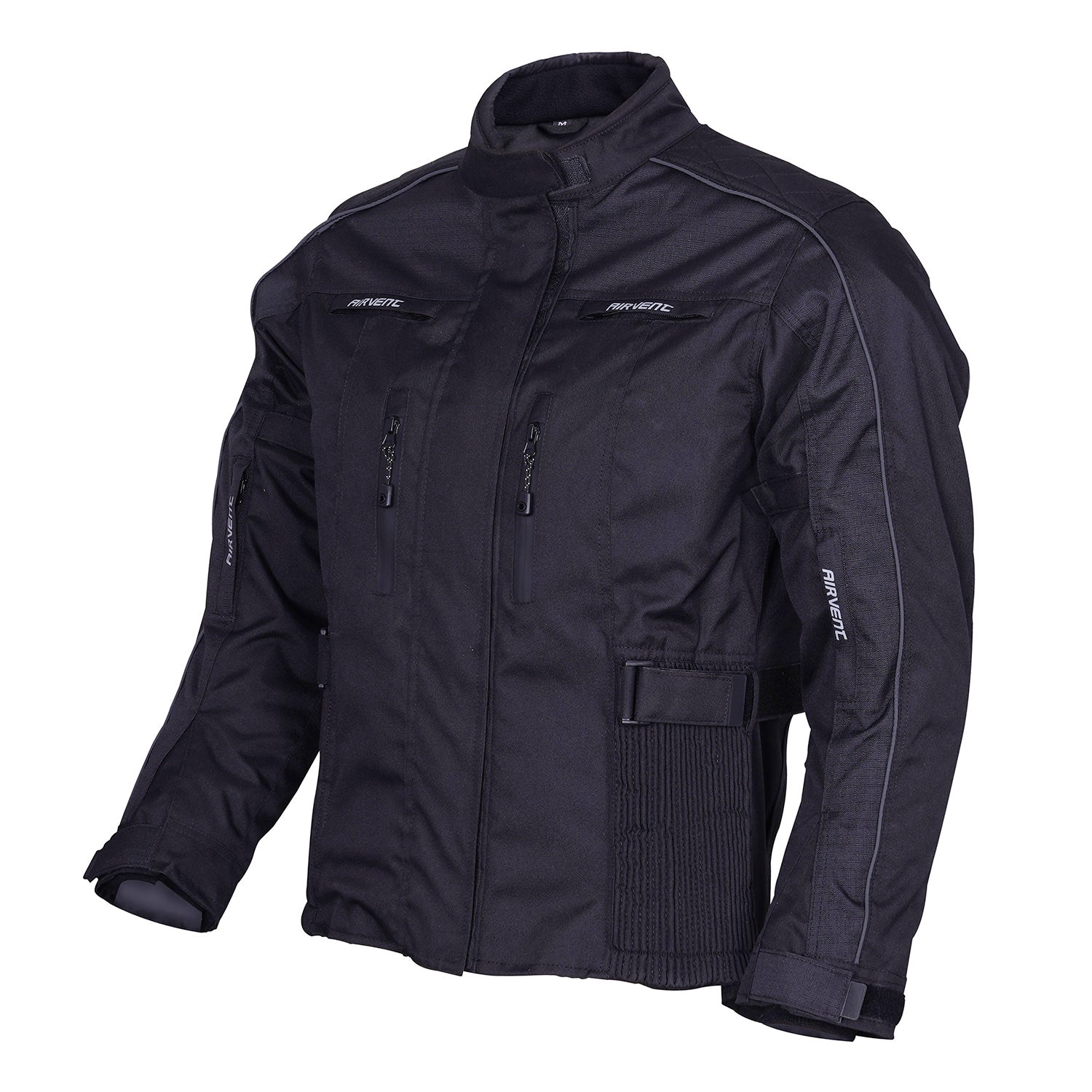 Ladies All Black Adjustable Vents Motorcycle Jacket Lady Rider
