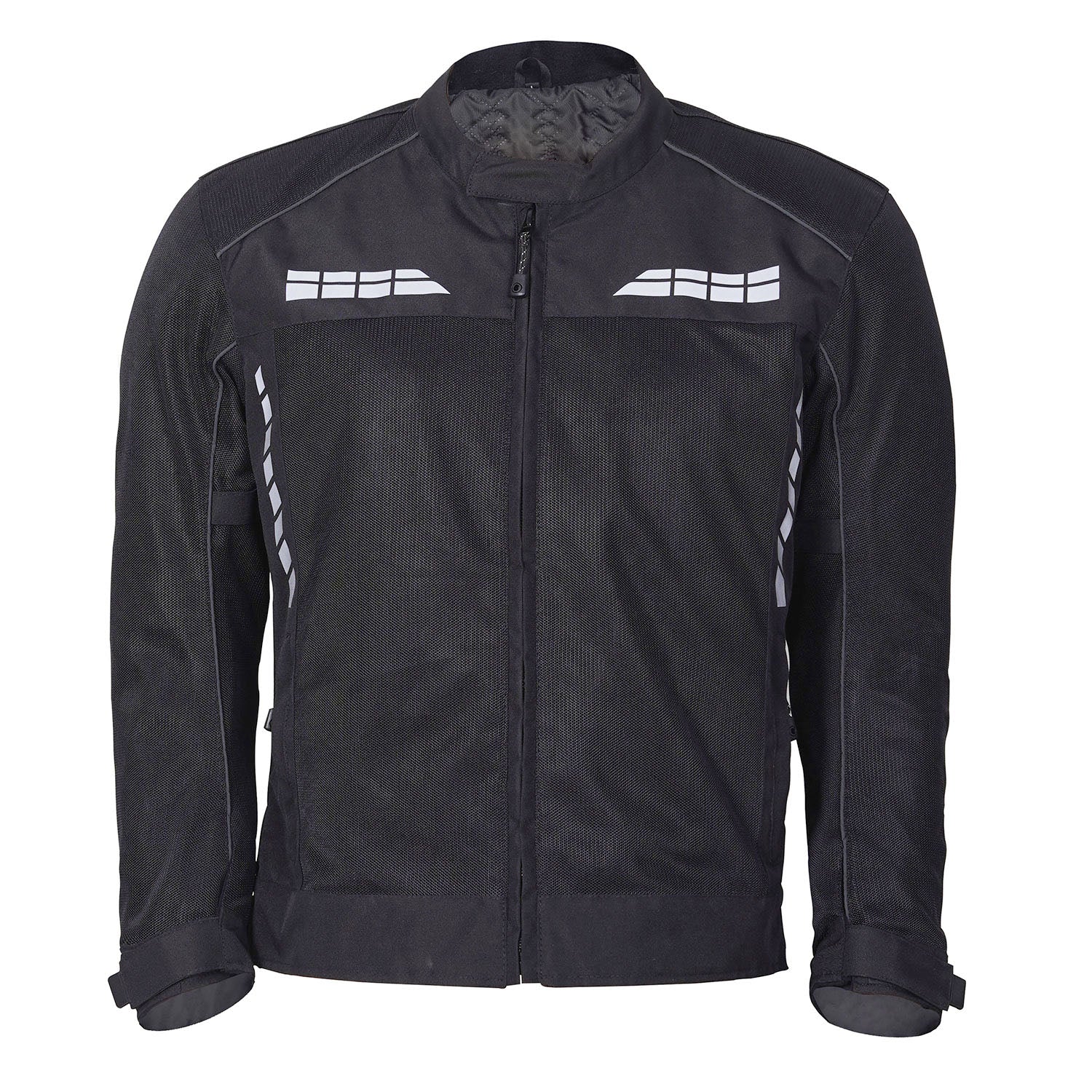 Armored Black Mesh Motorcycle Jacket Men's All season Biker