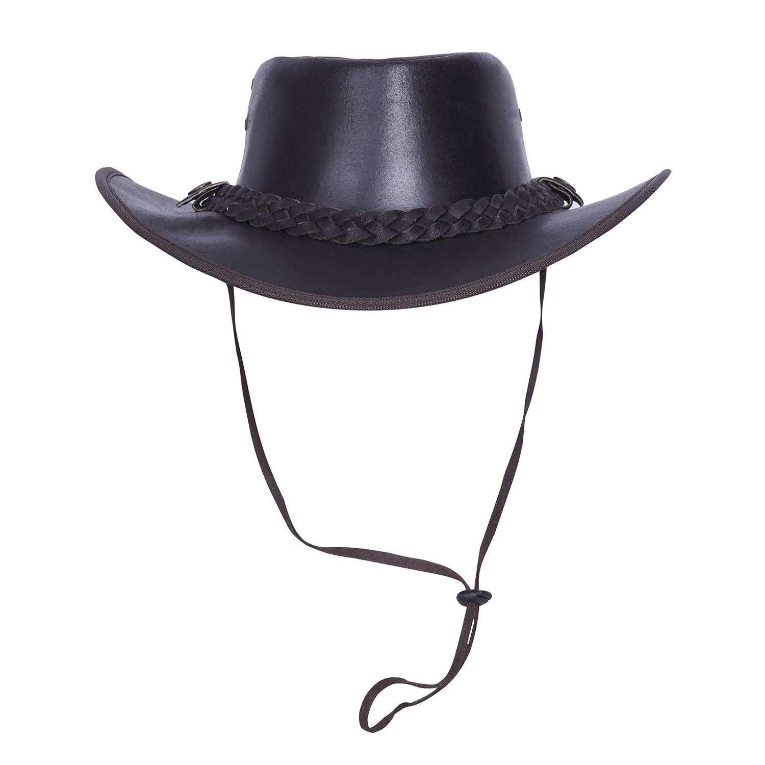 Unisex Vintage Leather Cowboy Aussie Outback Hat