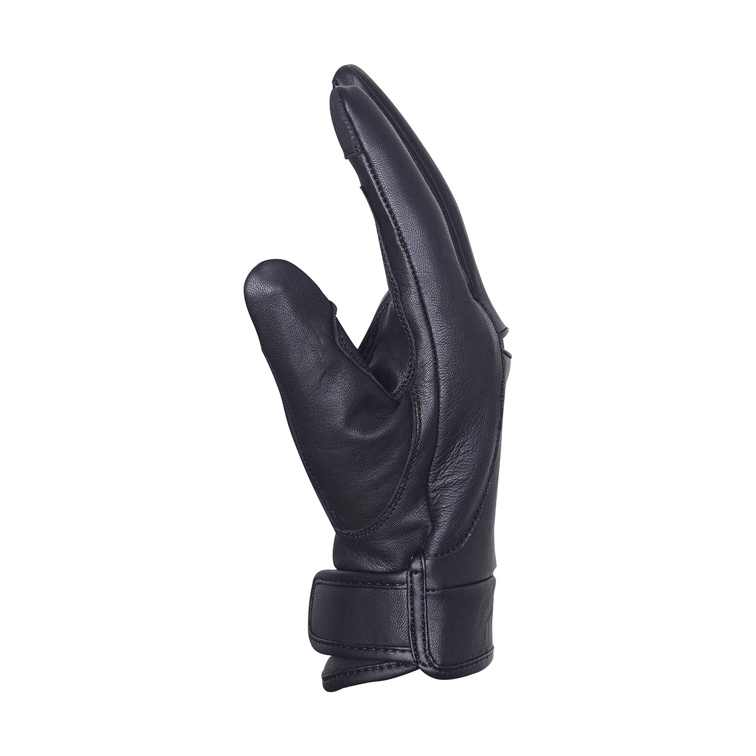 Classic Men's Black Motorcycle Leather Glove Gel Padded Biker Touchscreen *Best Seller*
