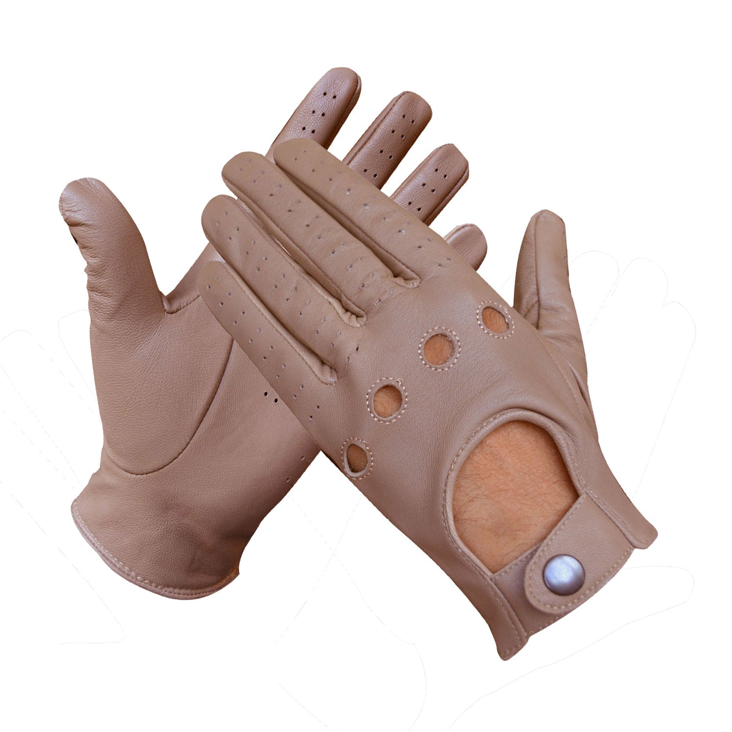 Men’s Leather Driving Gloves – Black, Tan & Brown