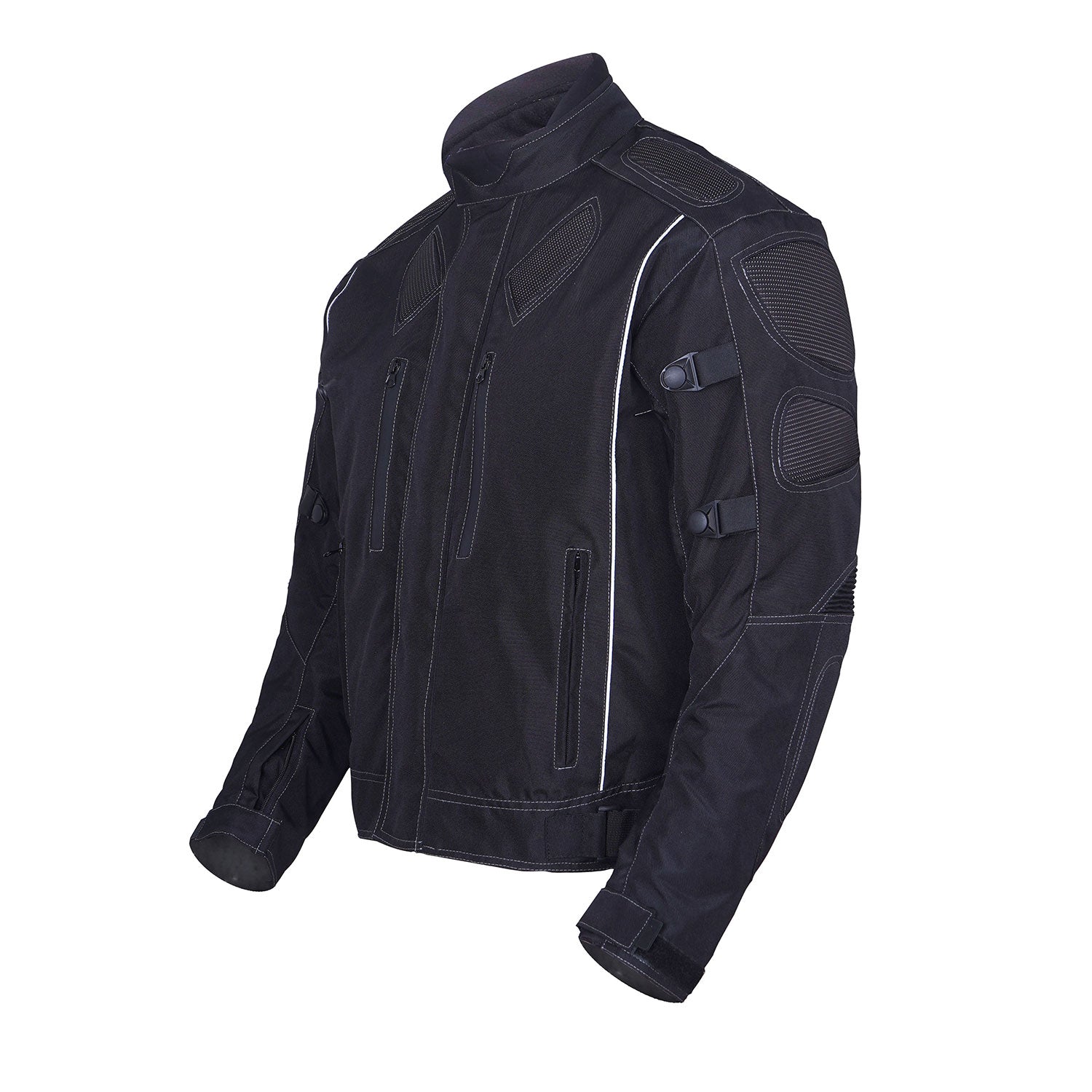 Classic Men's Textile Motorcycle Dual sport Black Armored Jacket Rider *Best Seller*