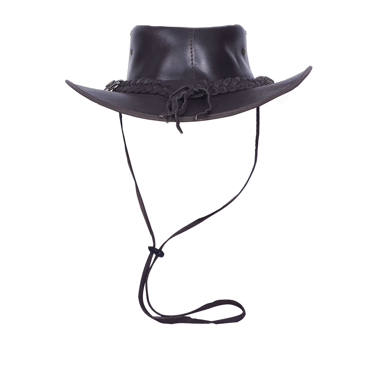 Unisex Vintage Leather Cowboy Aussie Outback Hat