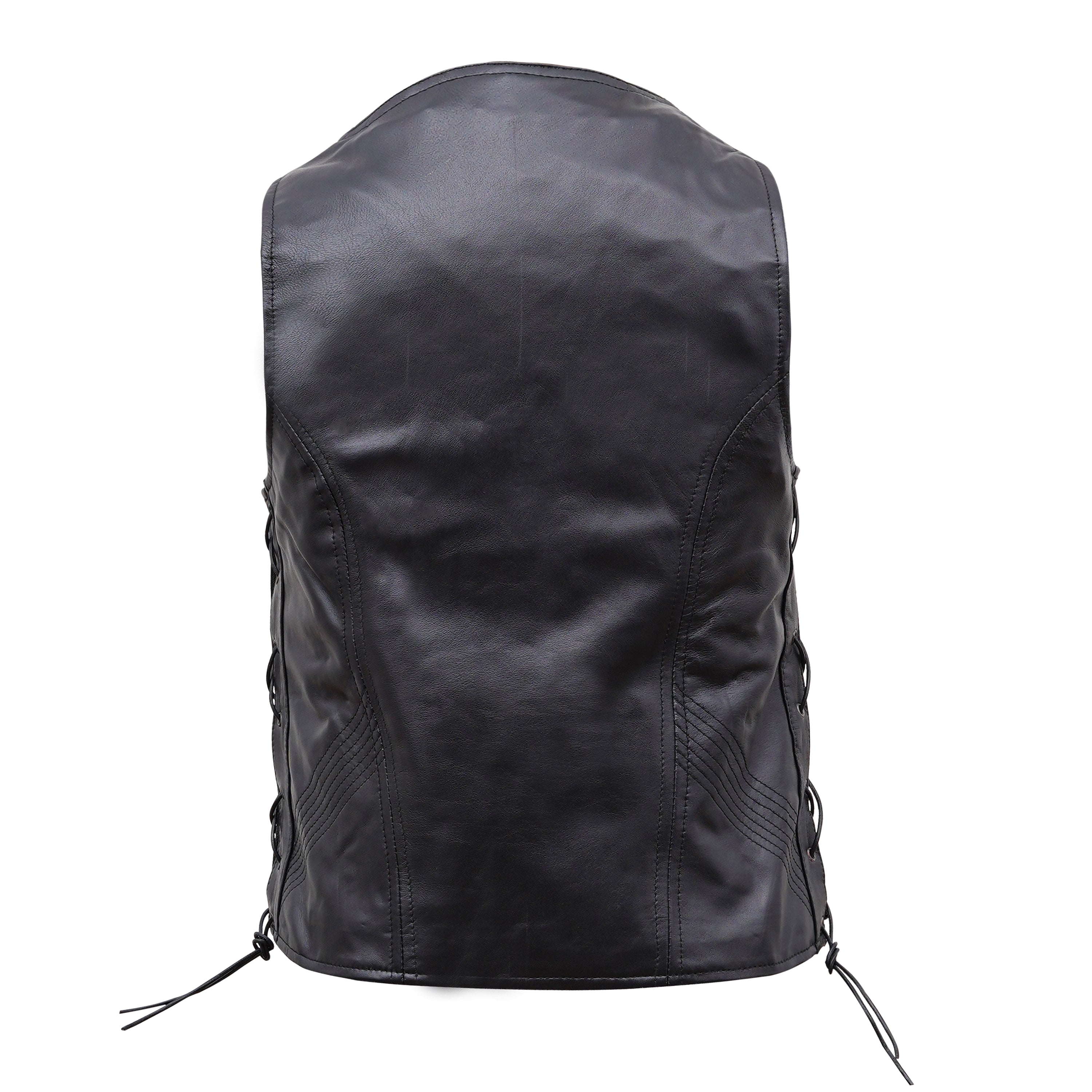 Classic Women's Leather Vest with Side Lace