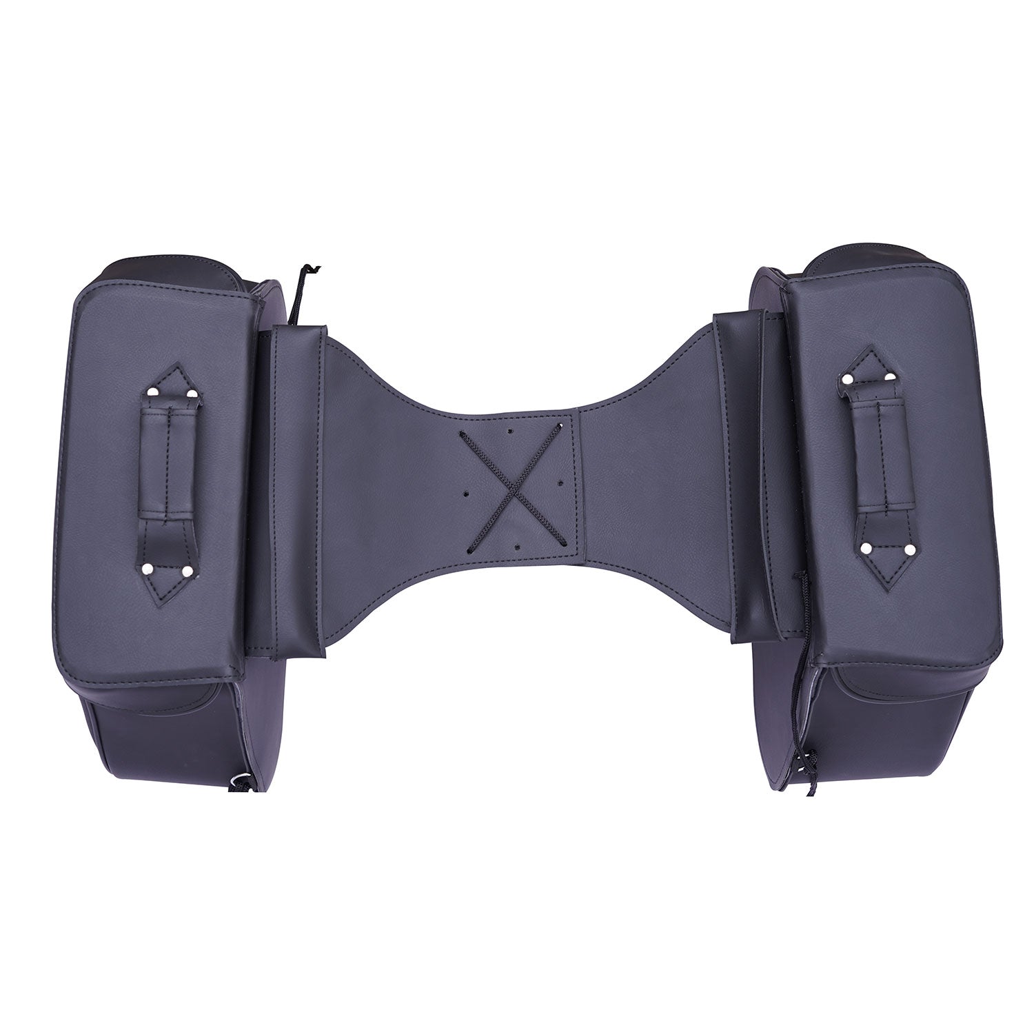 Black Motorcycle Saddle Bag PVC 3-strap 30L Heat Resistant