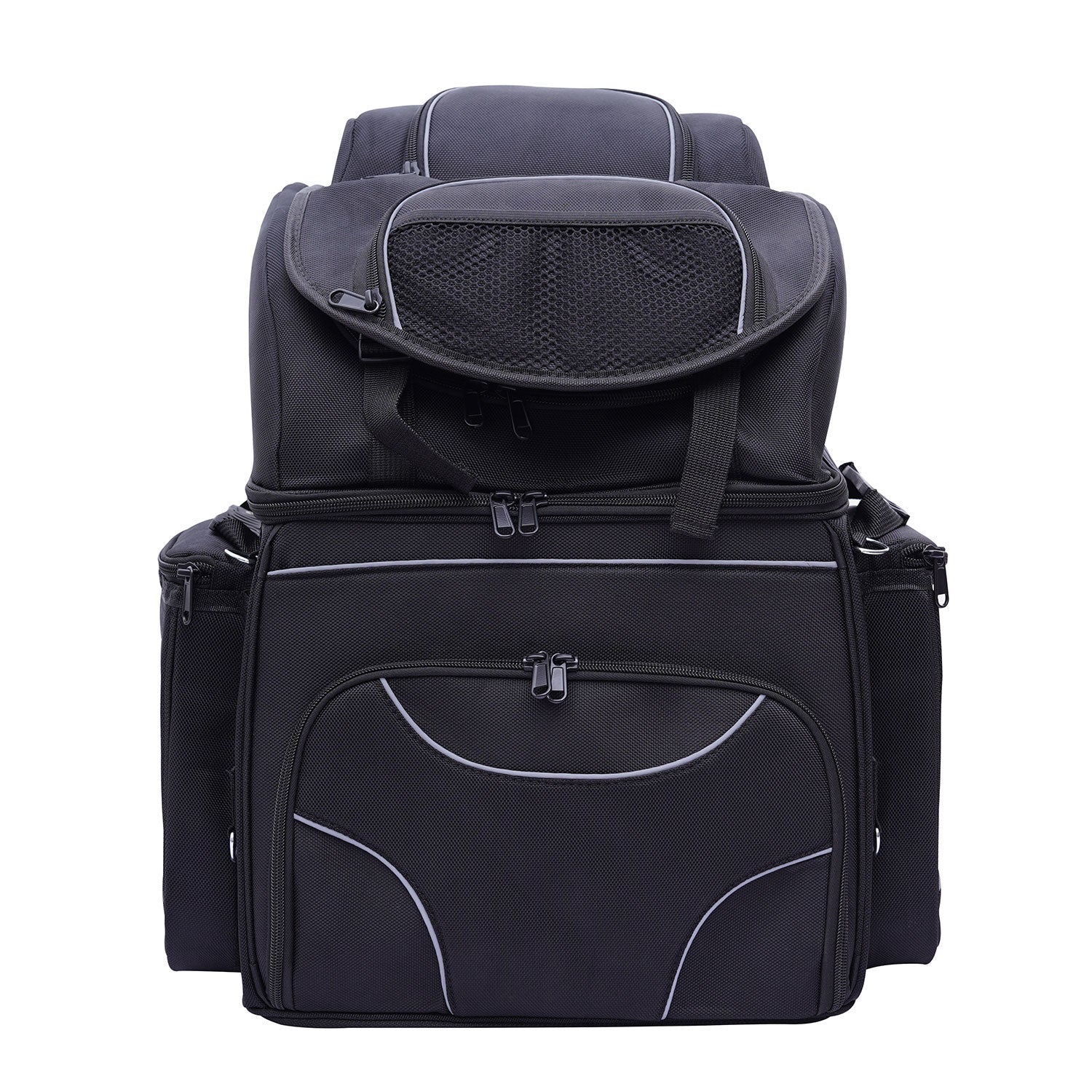 Black Motorcycle Textile 30L Backpack Tail Heat Resistant Reflector