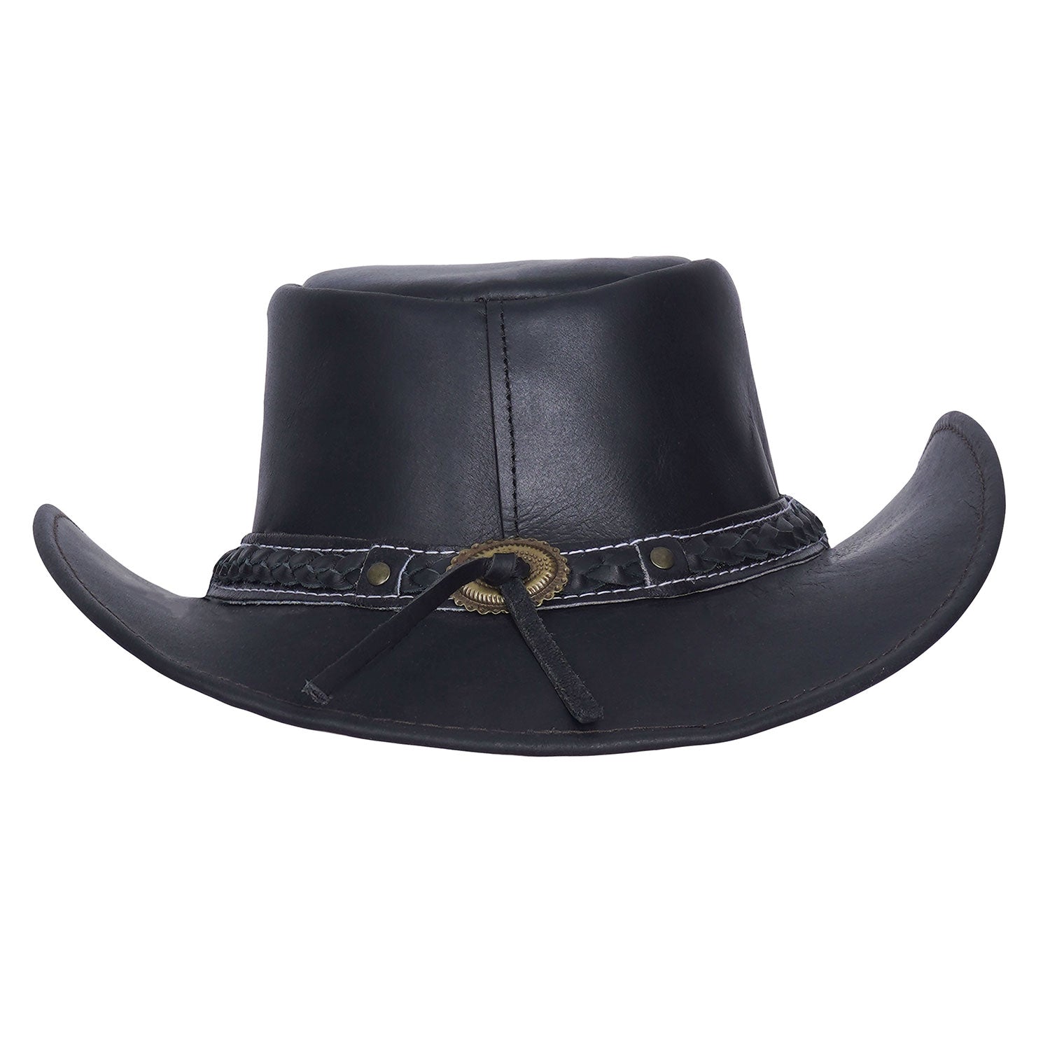 Unisex Leather Cowboy Aussie Outback Hat