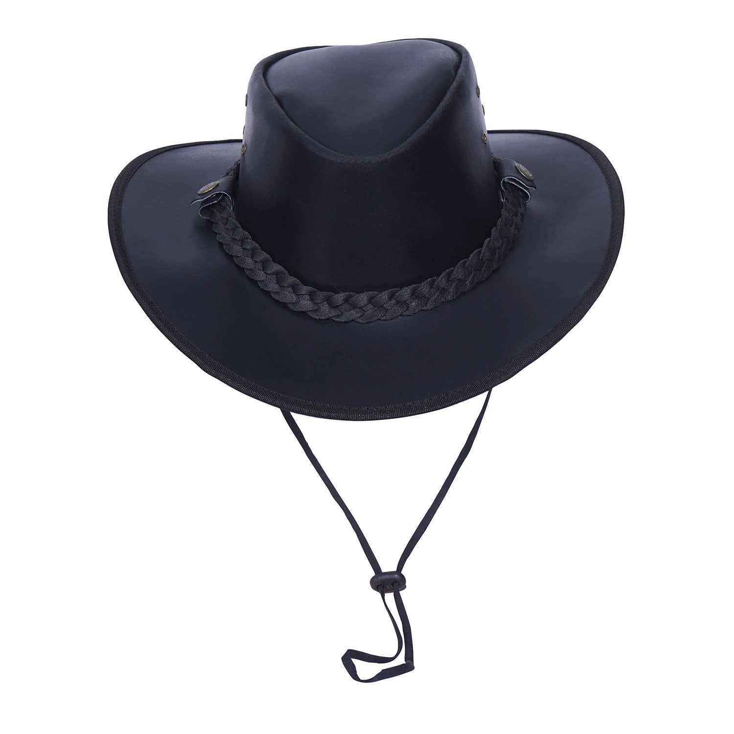 Unisex Vintage Leather Cowboy Aussie Outback Hat