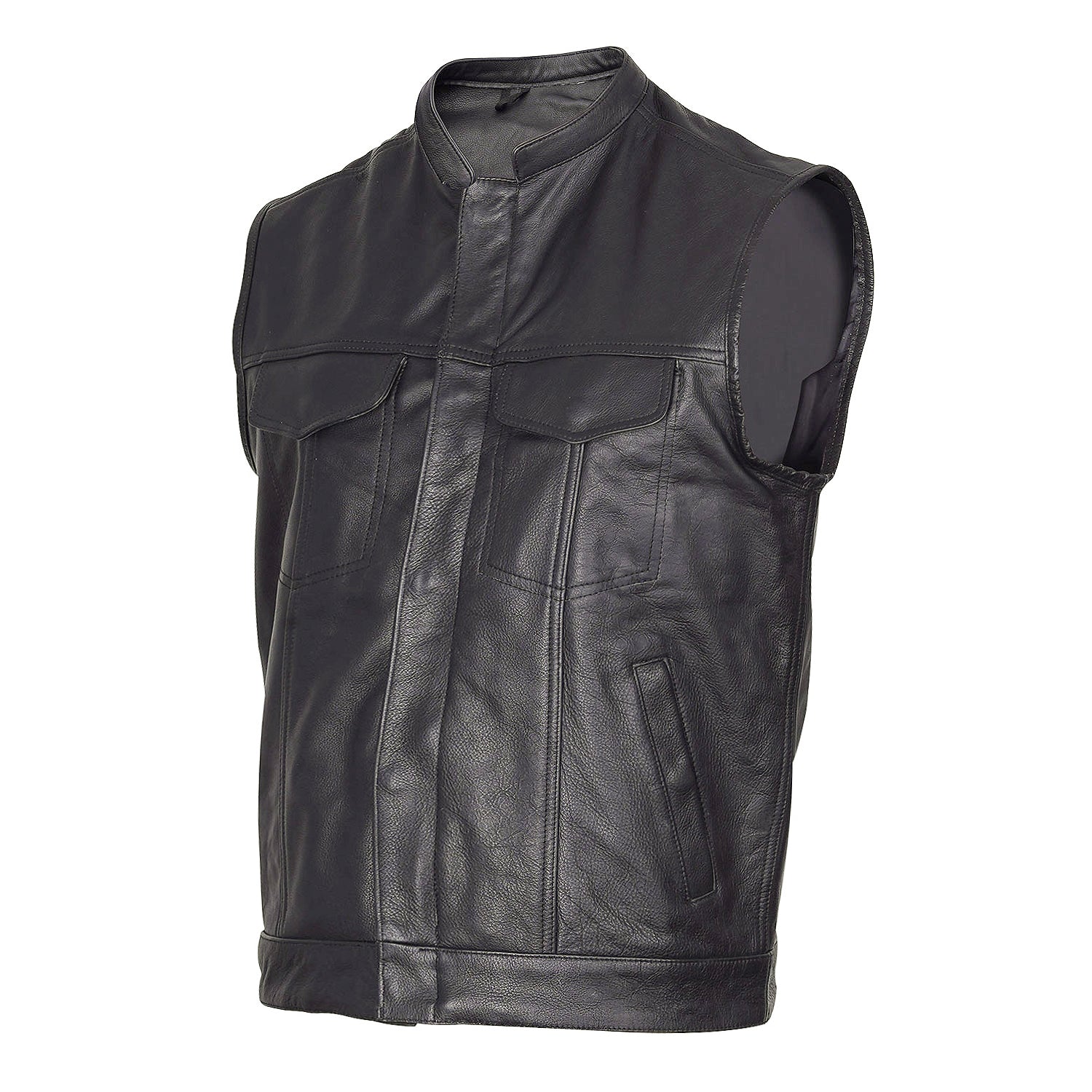 Leather Men's Vest Club Style Motorcycle Rider *Best Seller*