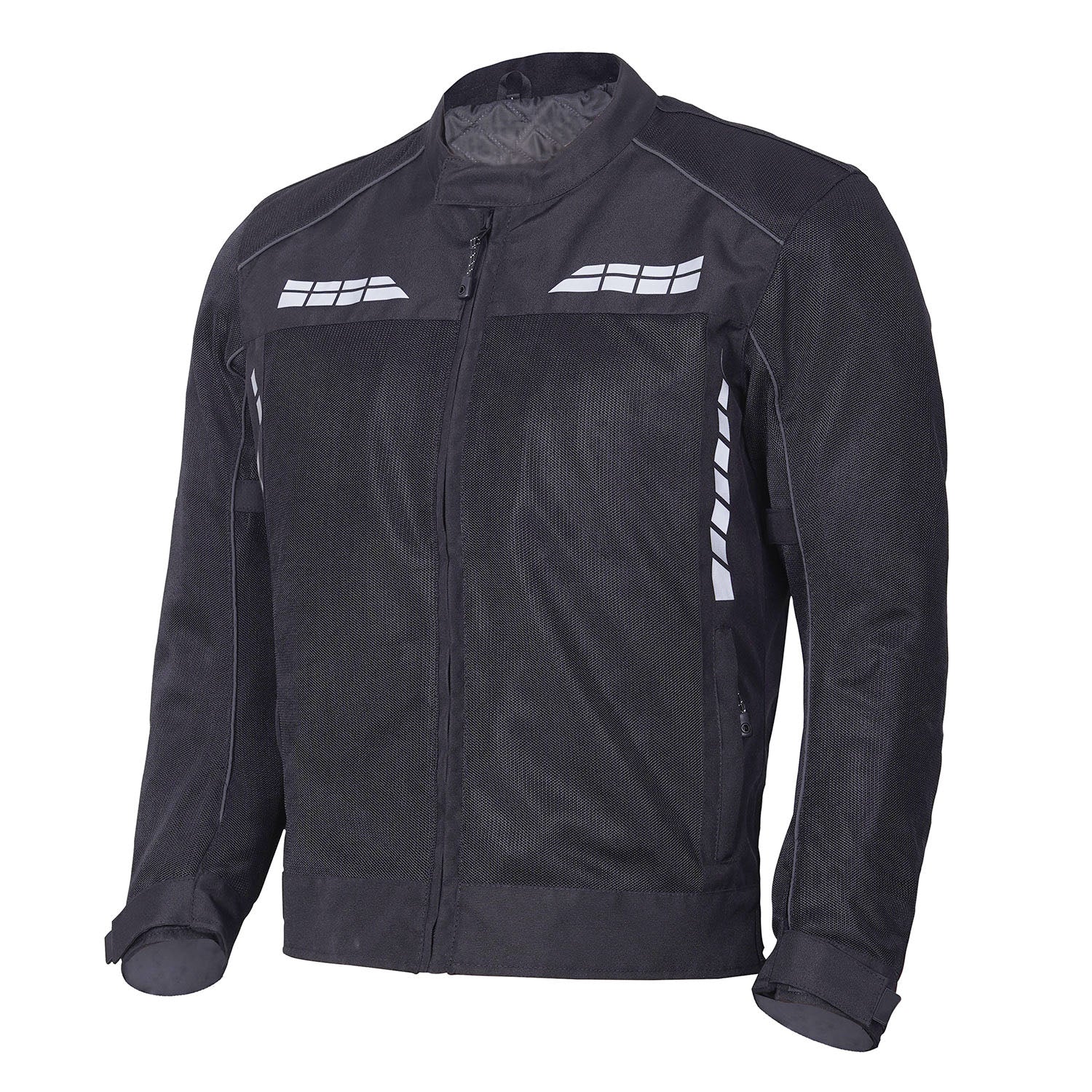 Armored Black Mesh Motorcycle Jacket Men's All season Biker