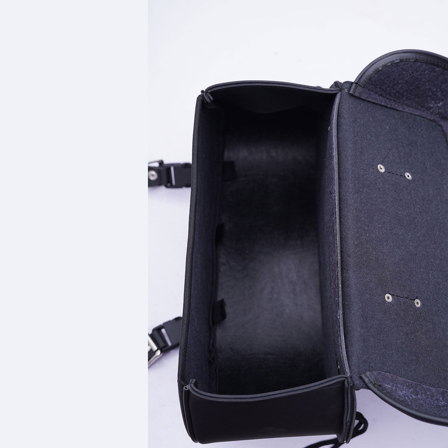 Black Motorcycle Saddle Bag PVC 3-strap 30L Heat Resistant