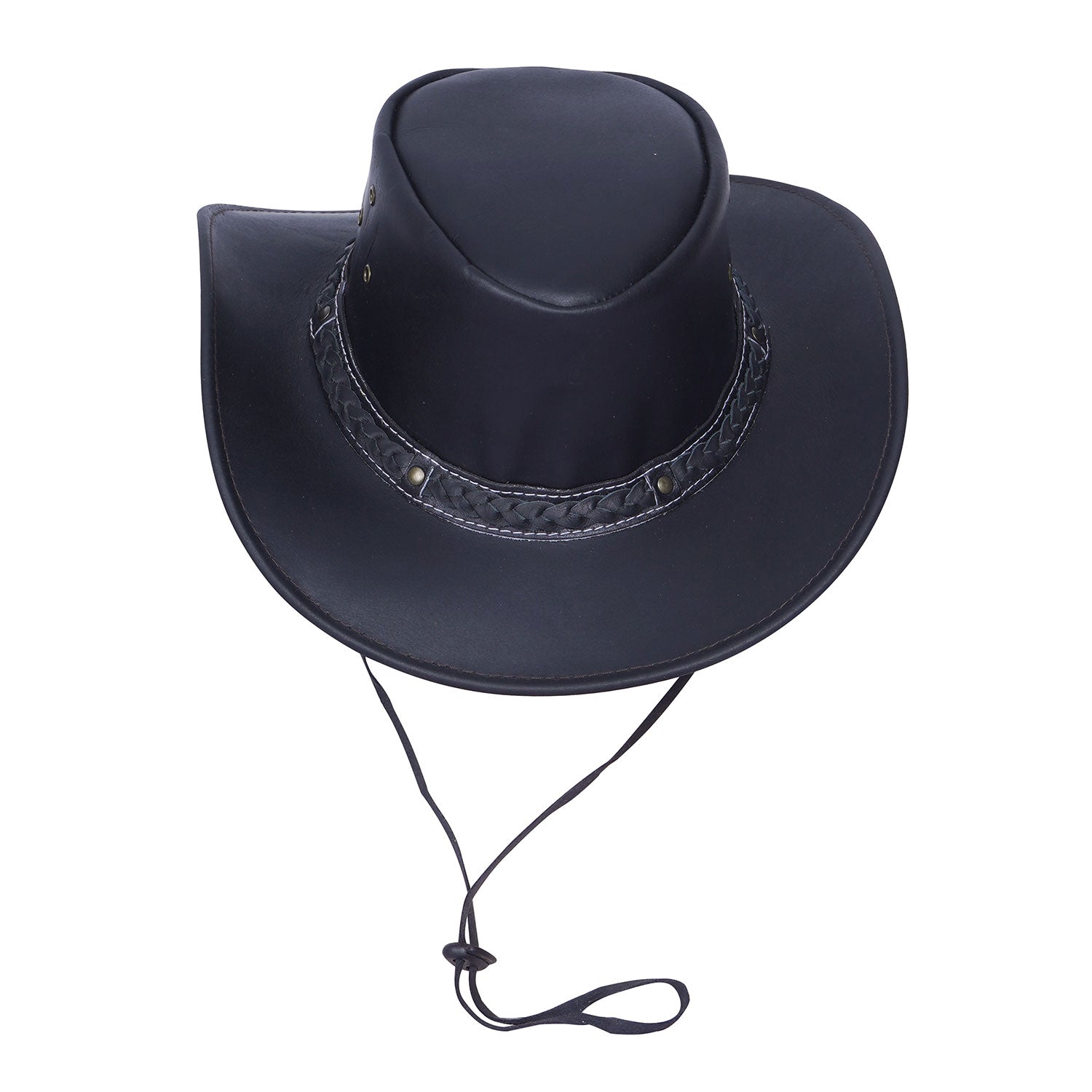 Unisex Leather Cowboy Aussie Outback Hat