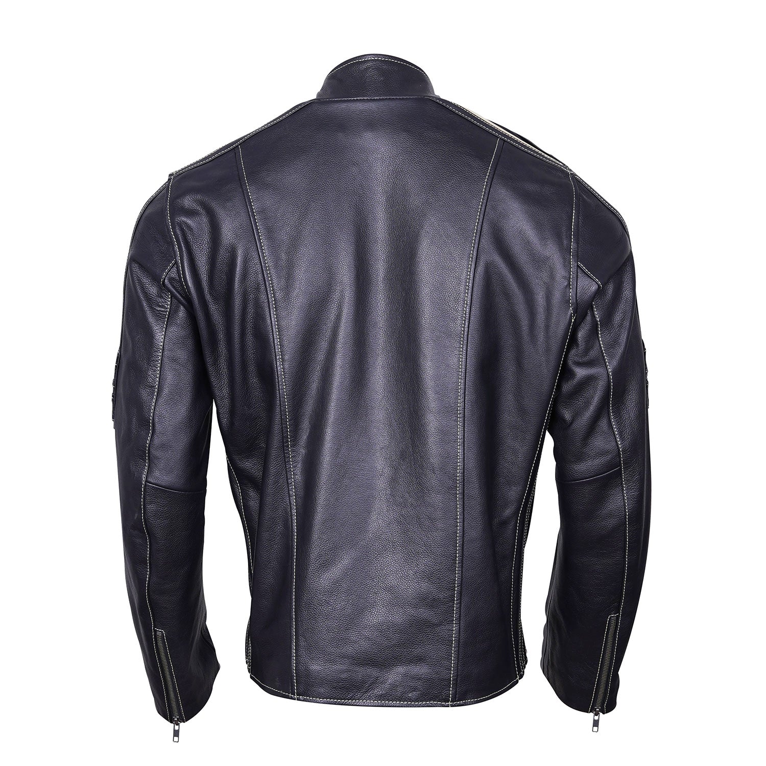 Men's Leather Dual Sports Fashion Moto Jacket Biker