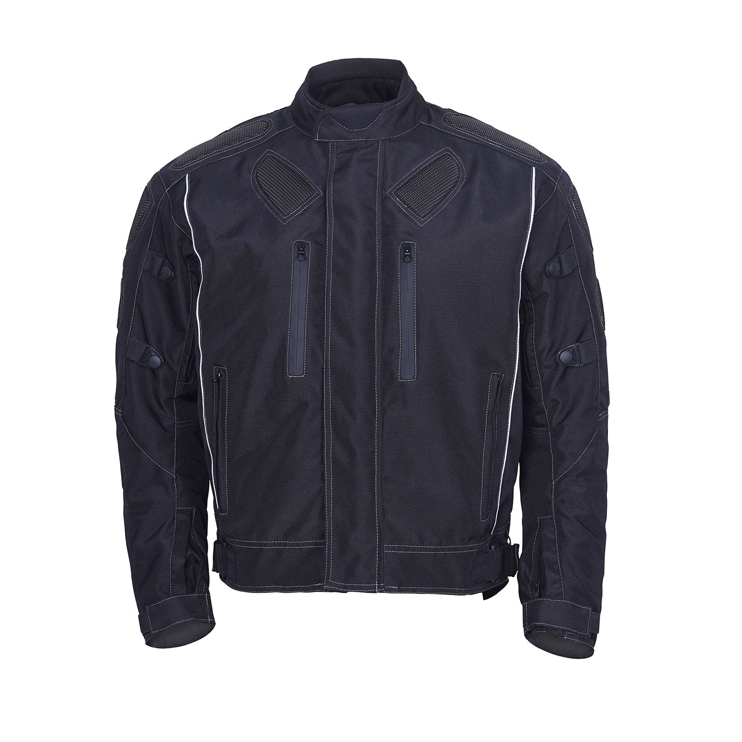 Classic Men's Textile Motorcycle Dual sport Black Armored Jacket Rider *Best Seller*