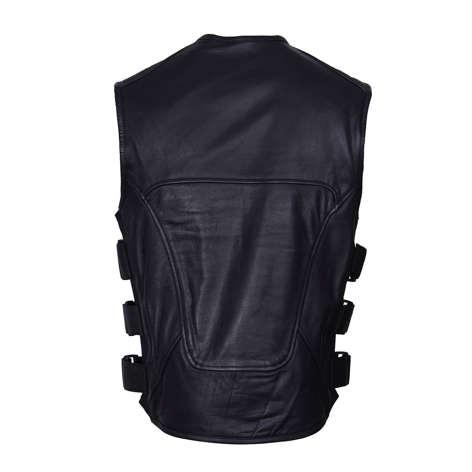 Vest Swat Style Motorcycle and Fashion Leather Sleeveless