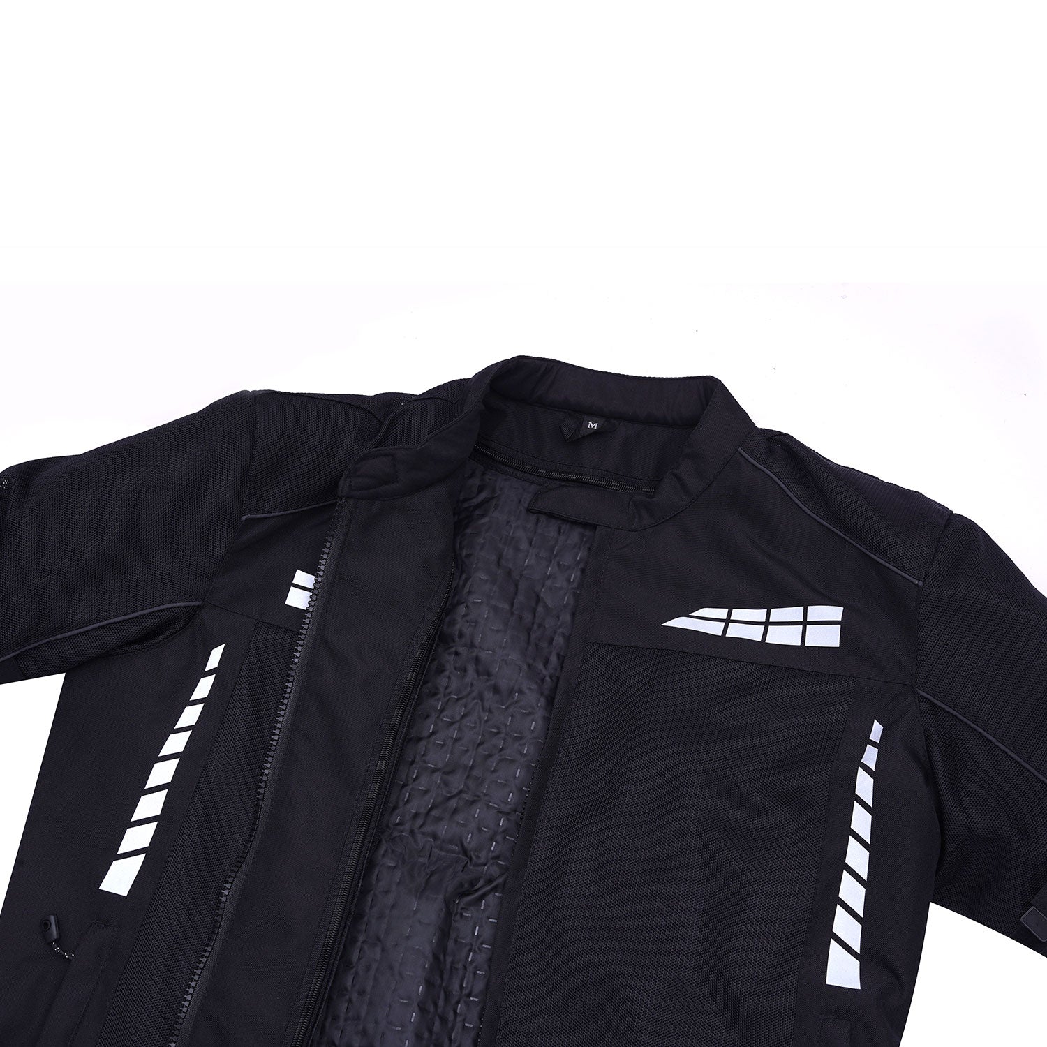 Armored Black Mesh Motorcycle Jacket Men's All season Biker