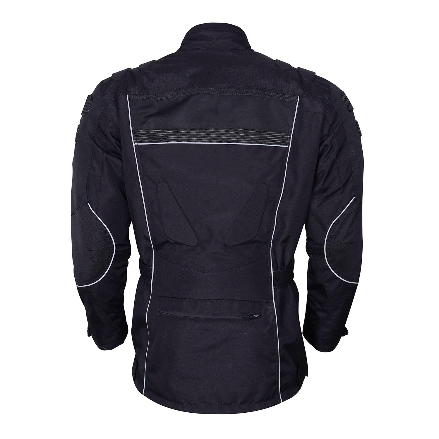 Men's Touring Black Adventure Motorcycle Jacket Long Length Armored