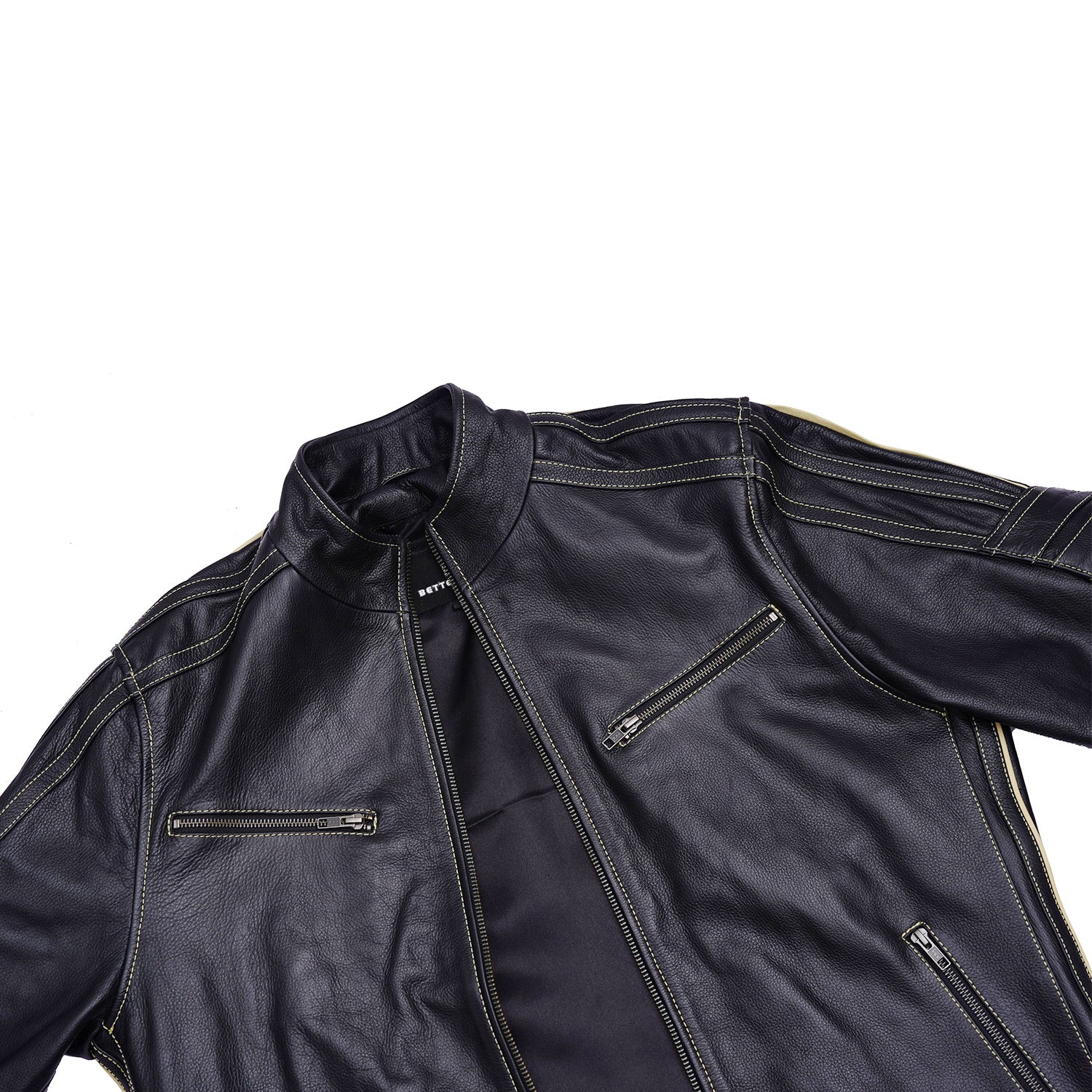 Men's Leather Dual Sports Fashion Moto Jacket Biker