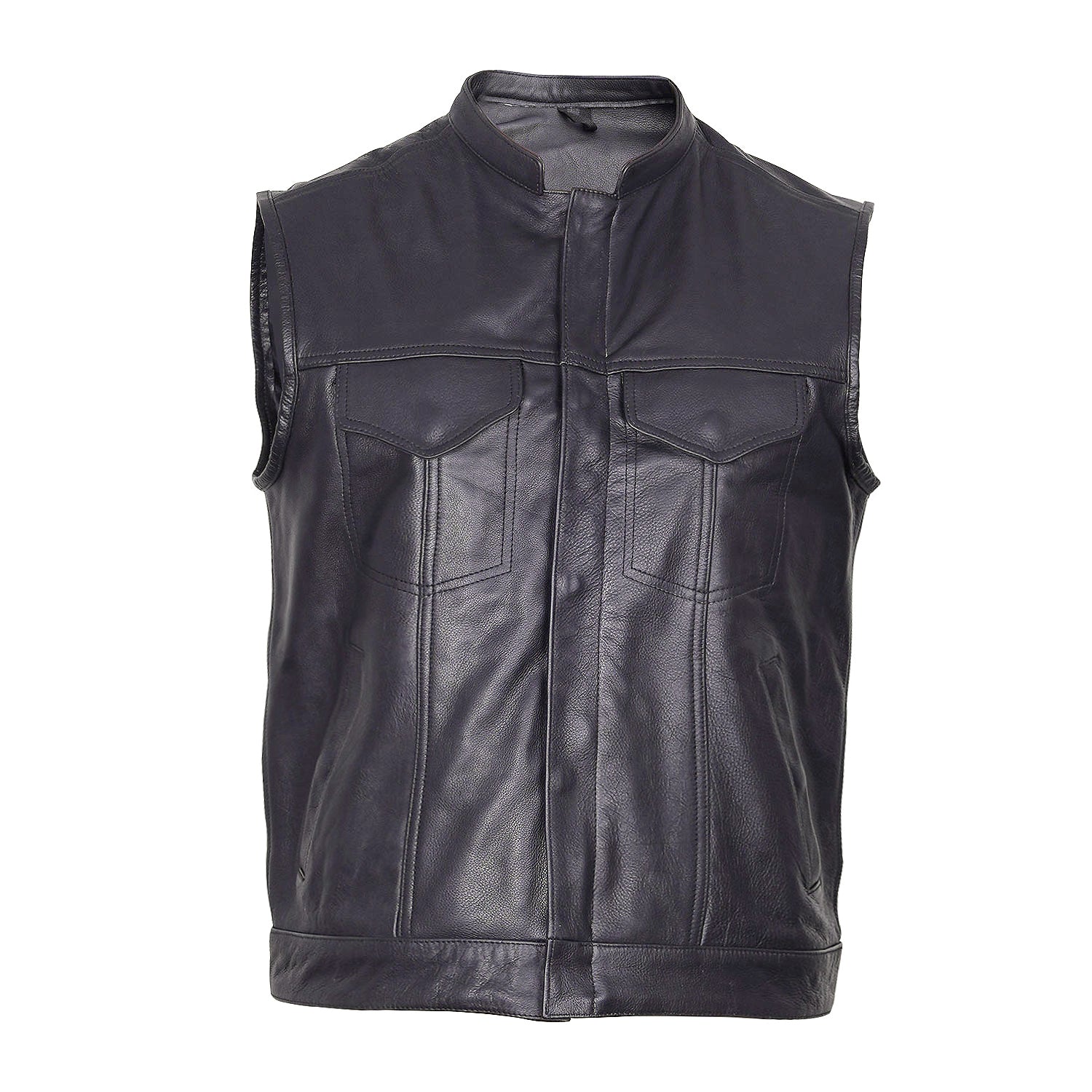 Leather Men's Vest Club Style Motorcycle Rider *Best Seller*