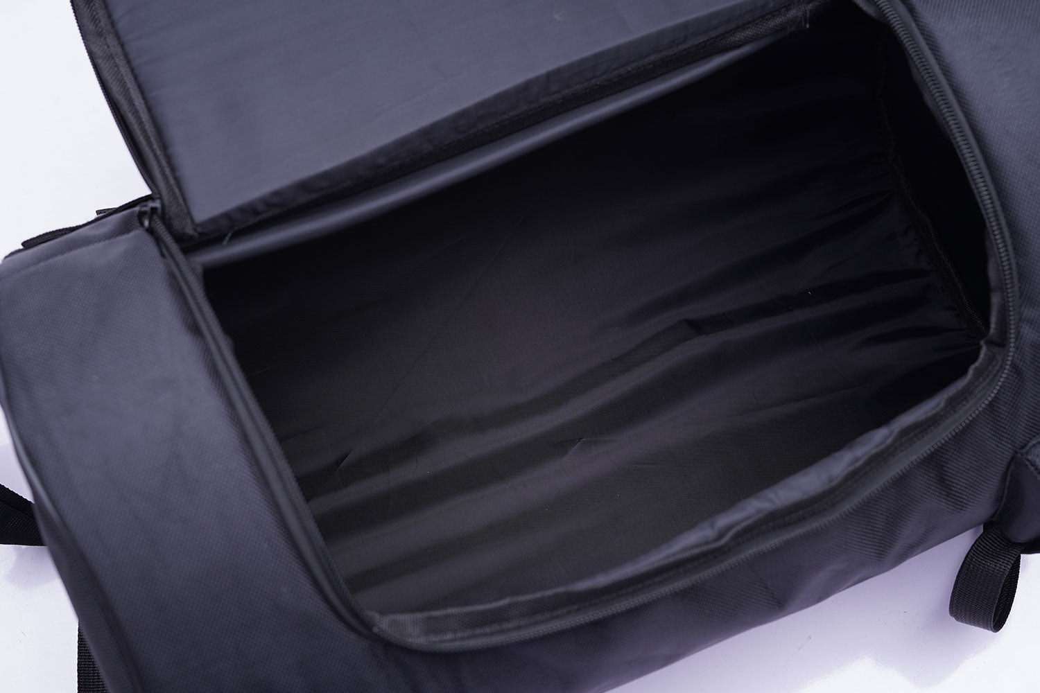 Black Motorcycle Travel Tail Roll Bag Textile Reflector