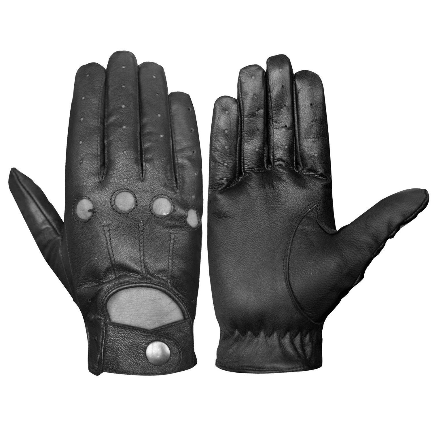 Men’s Black Cowhide Leather Driving Gloves