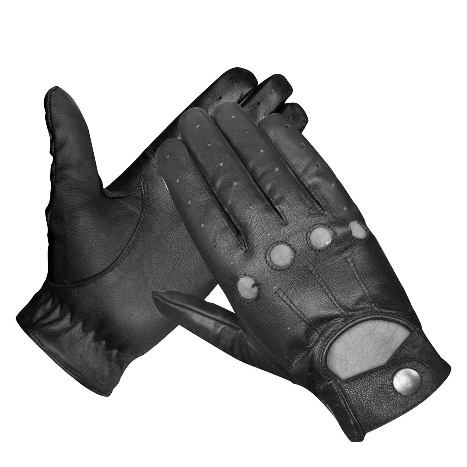 Men’s Black Cowhide Leather Driving Gloves
