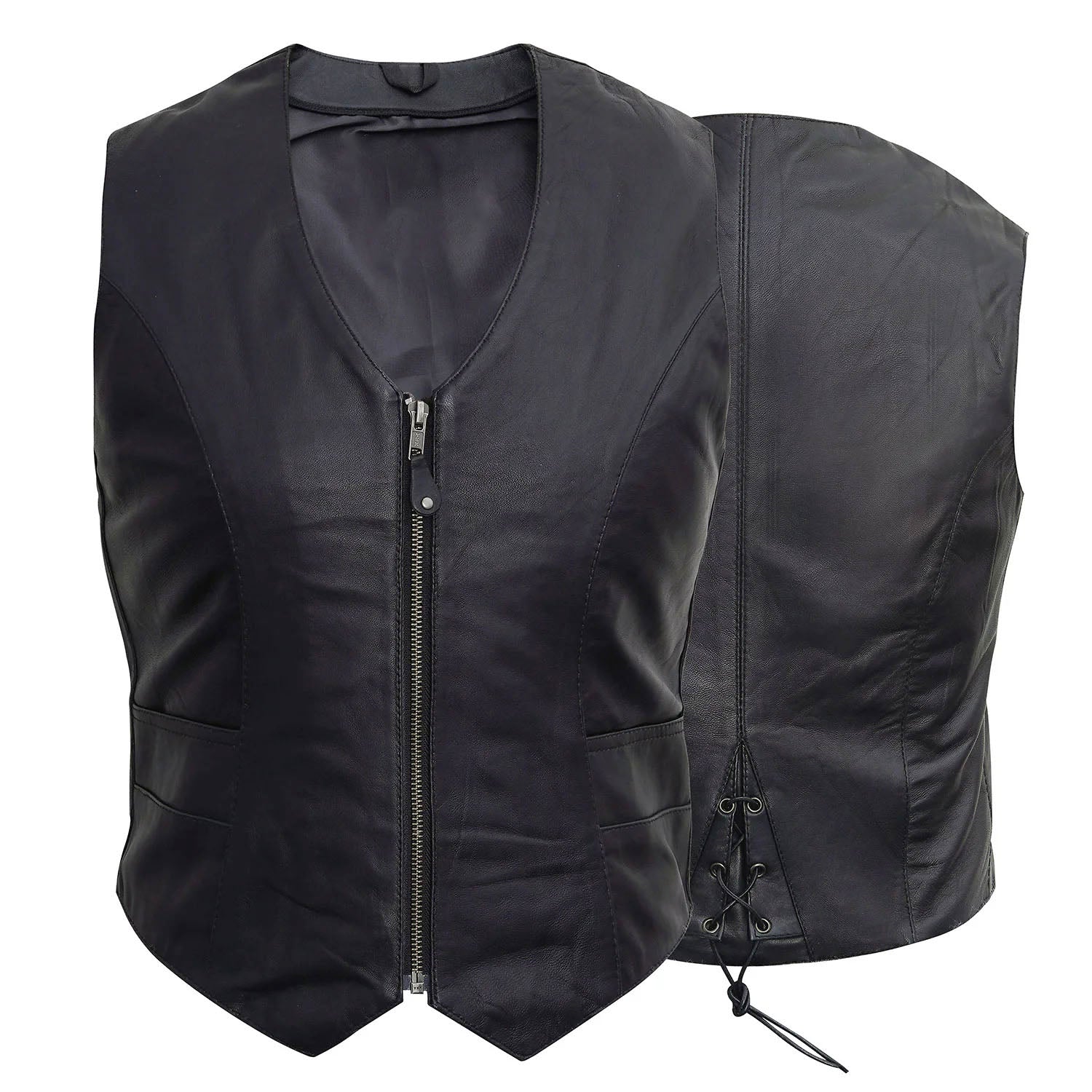 Women's Motorcycle Western Style Leather Vest