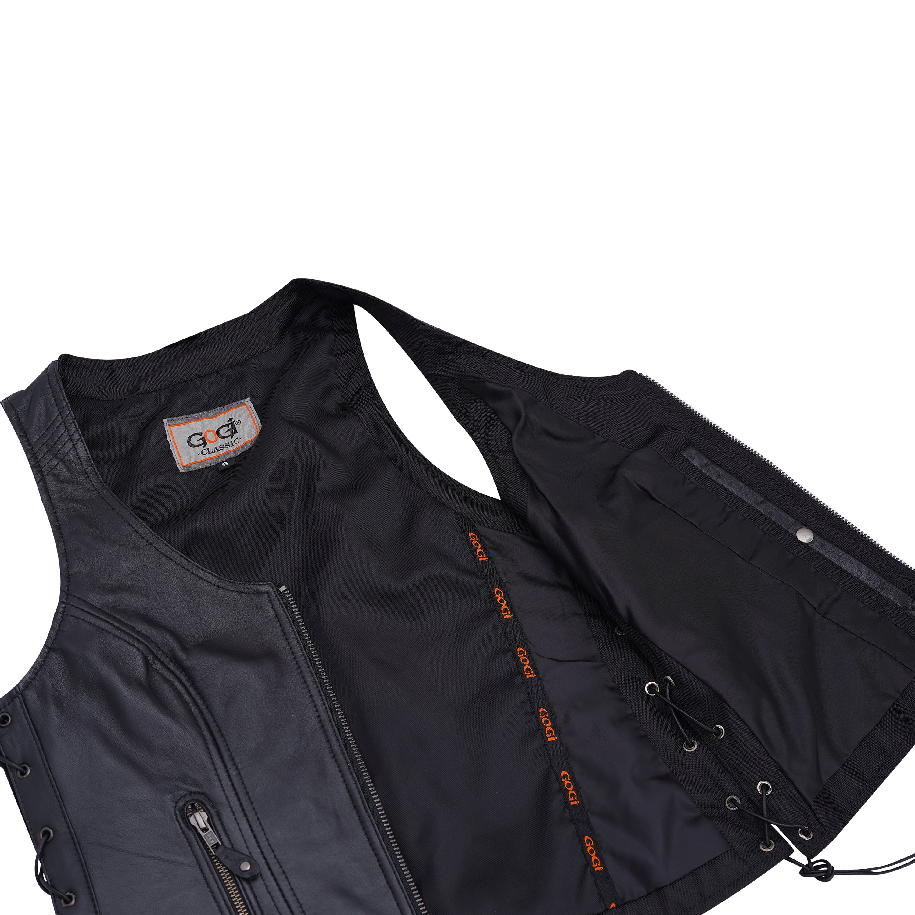Classic Women's Leather Vest with Side Lace