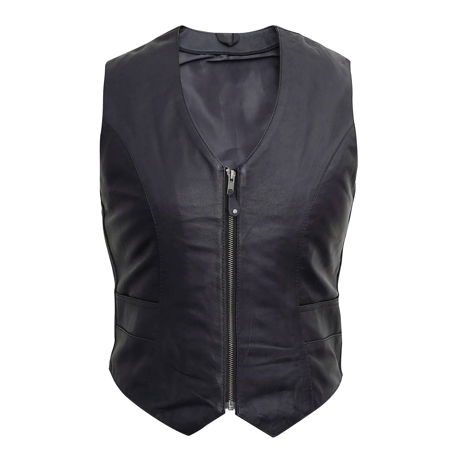 Women's Motorcycle Western Style Leather Vest