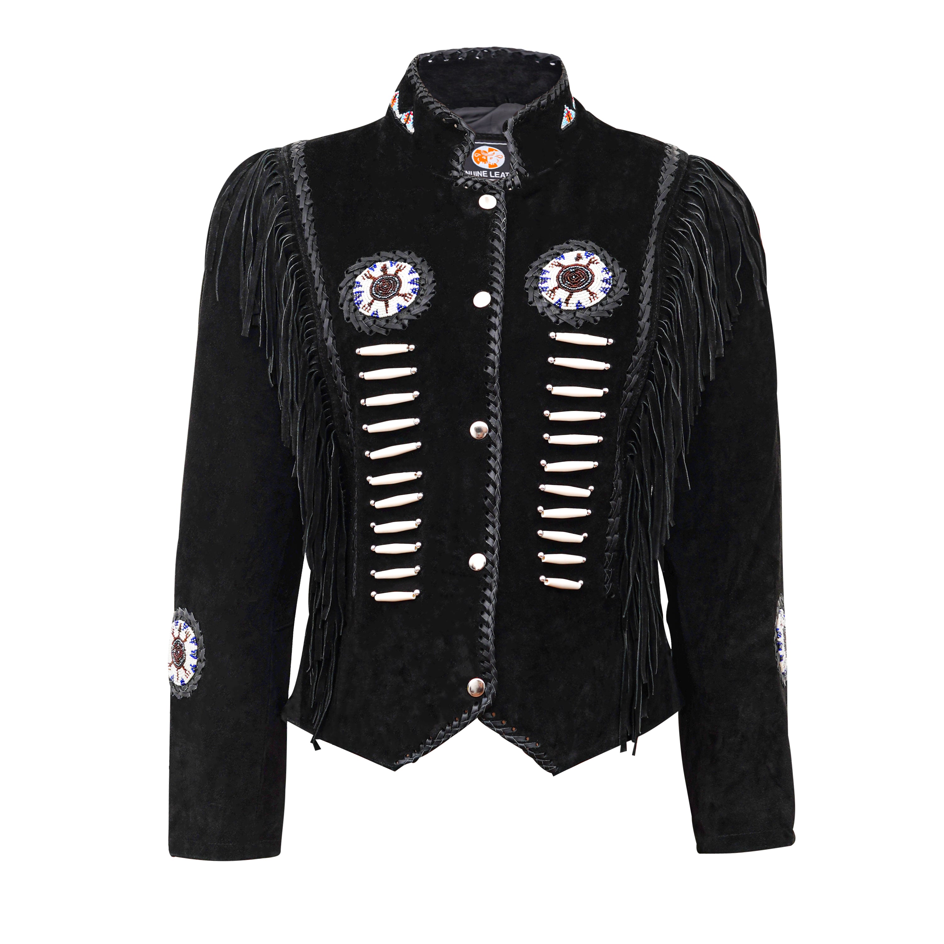 Women's Black Western Suede Fringe Jacket
