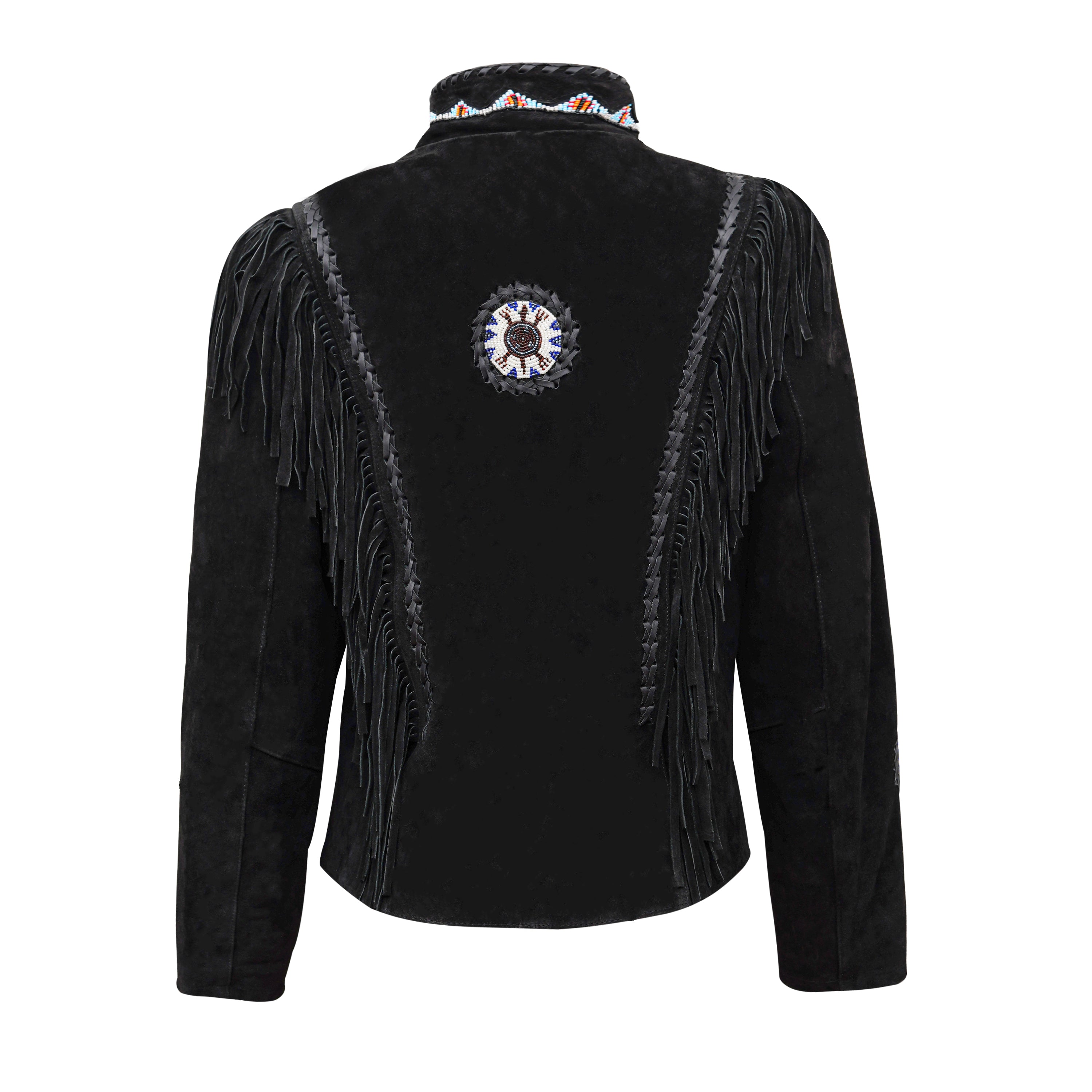 Women's Black Western Suede Fringe Jacket