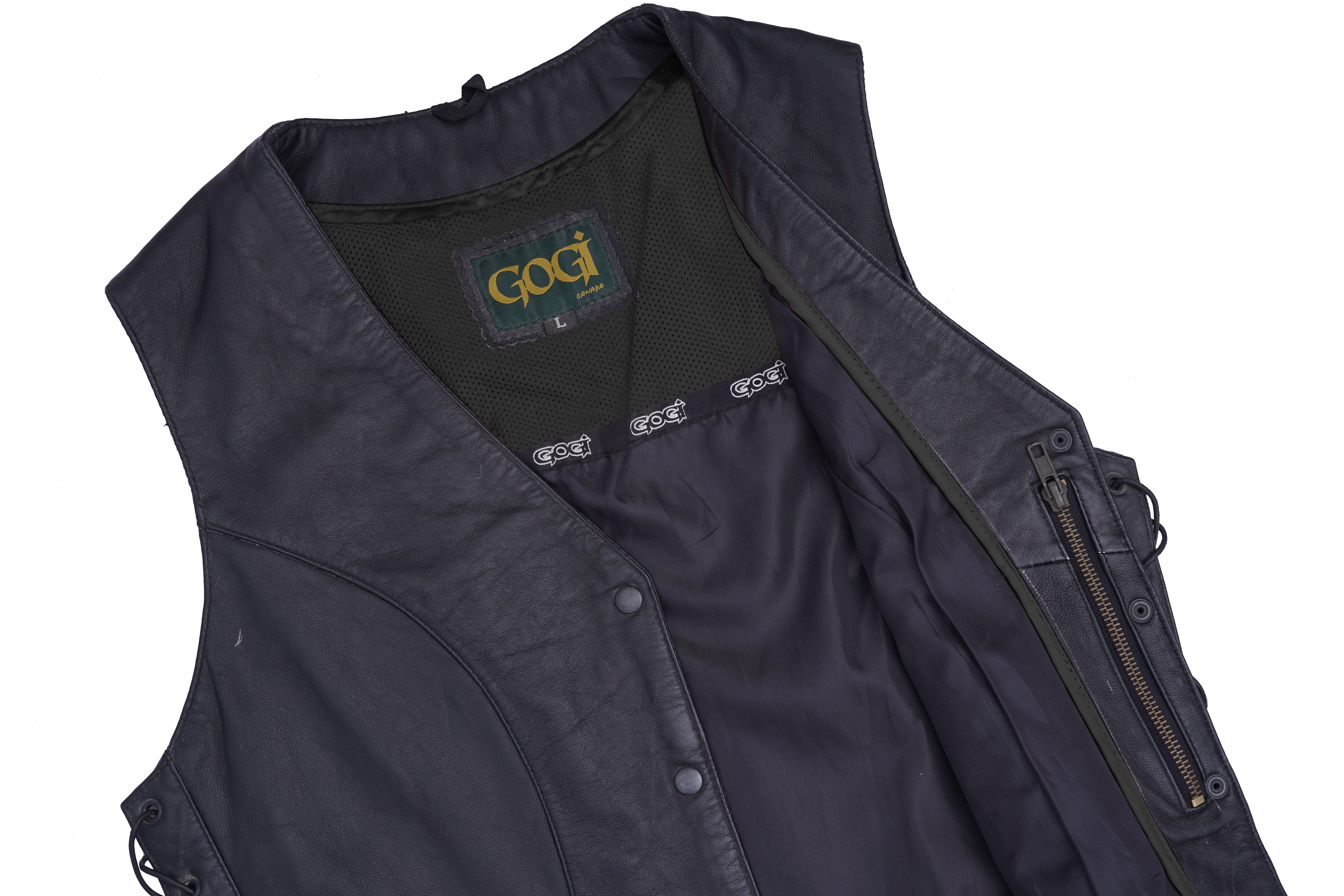 Ladies Black Leather Biker Vest