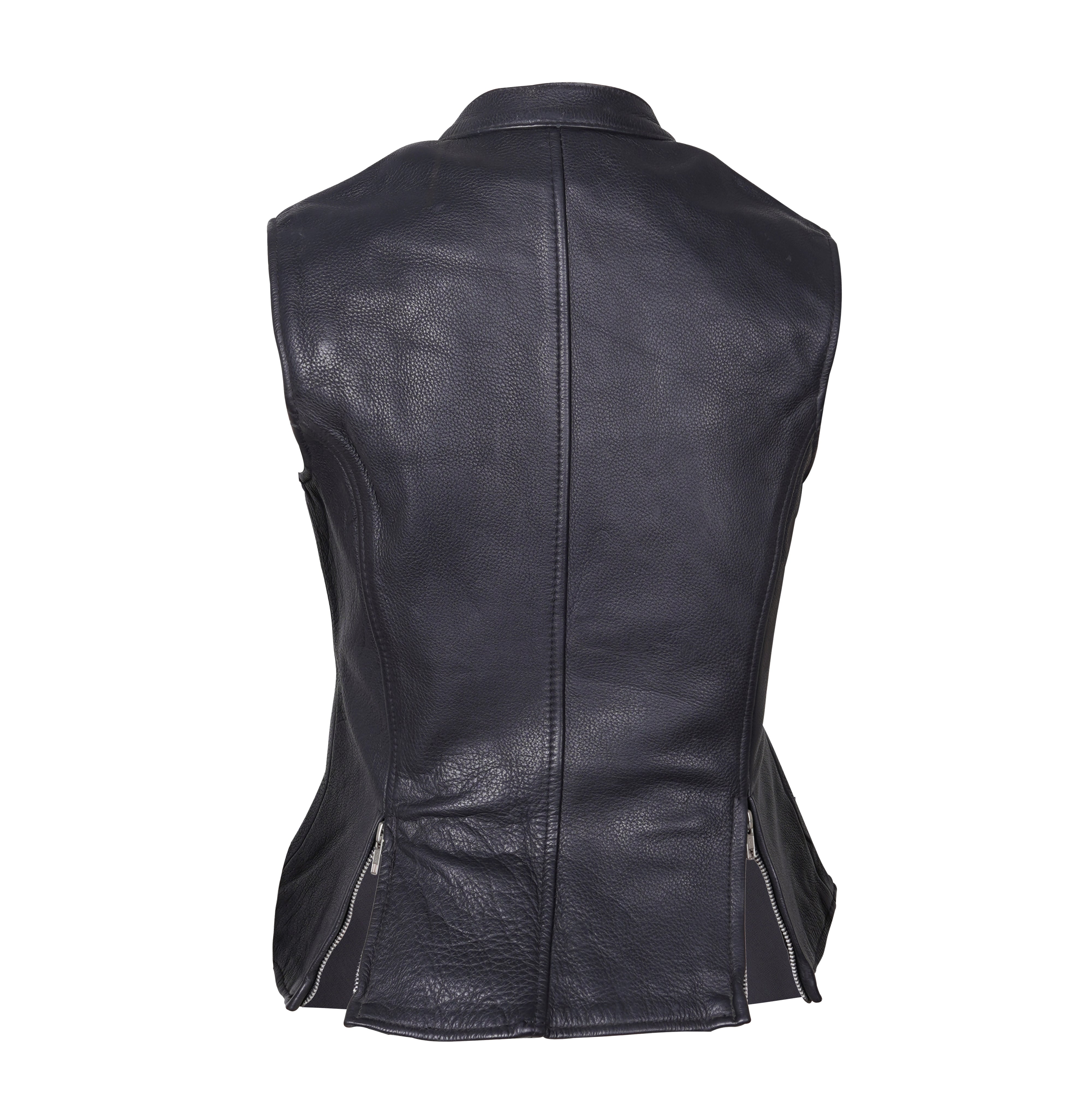 Women's Fitted Leather Motorcycle Vest