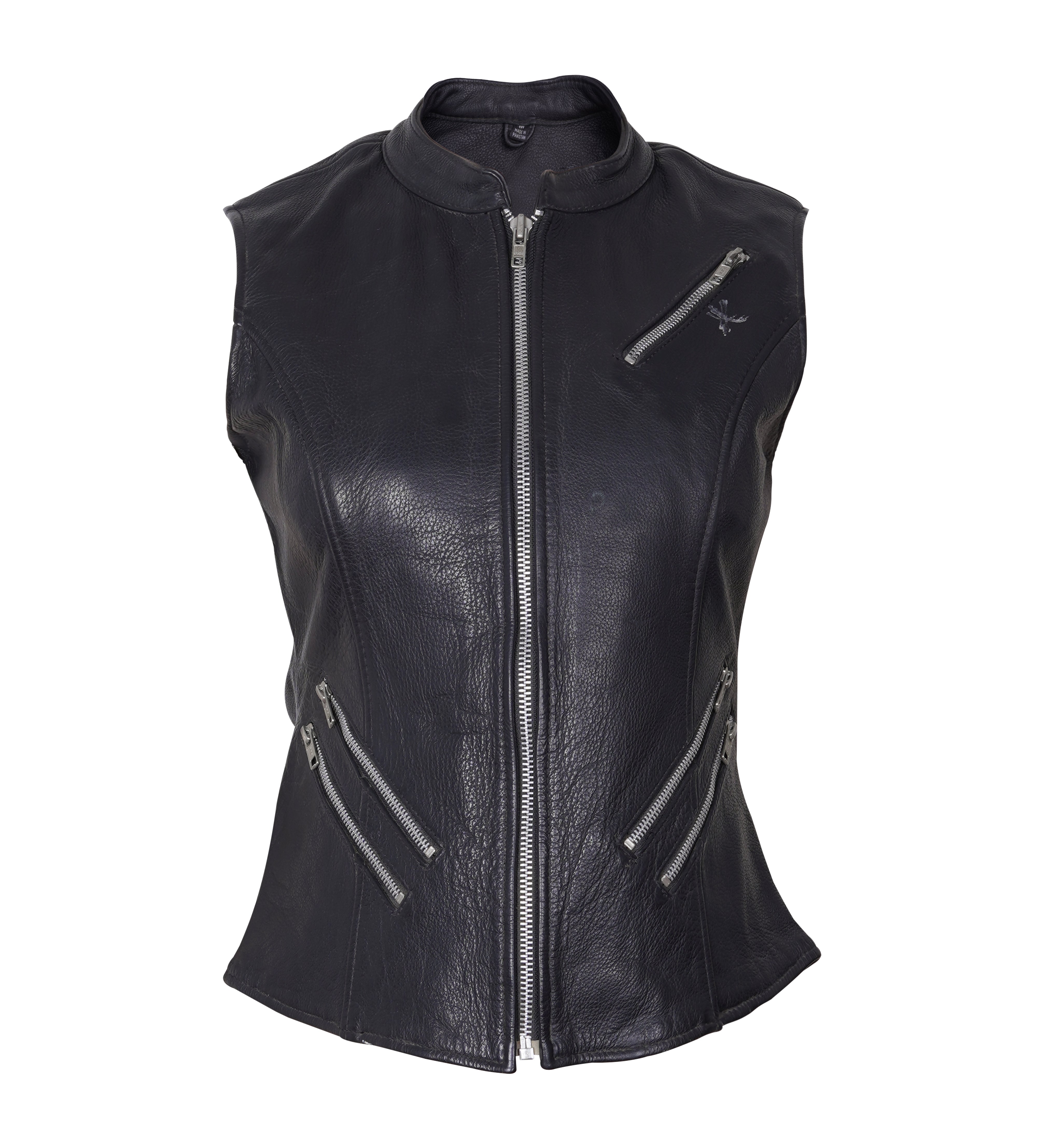 Women's Fitted Leather Motorcycle Vest