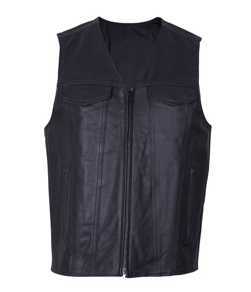 Classic Leather Biker Vest – Gogi Leather
