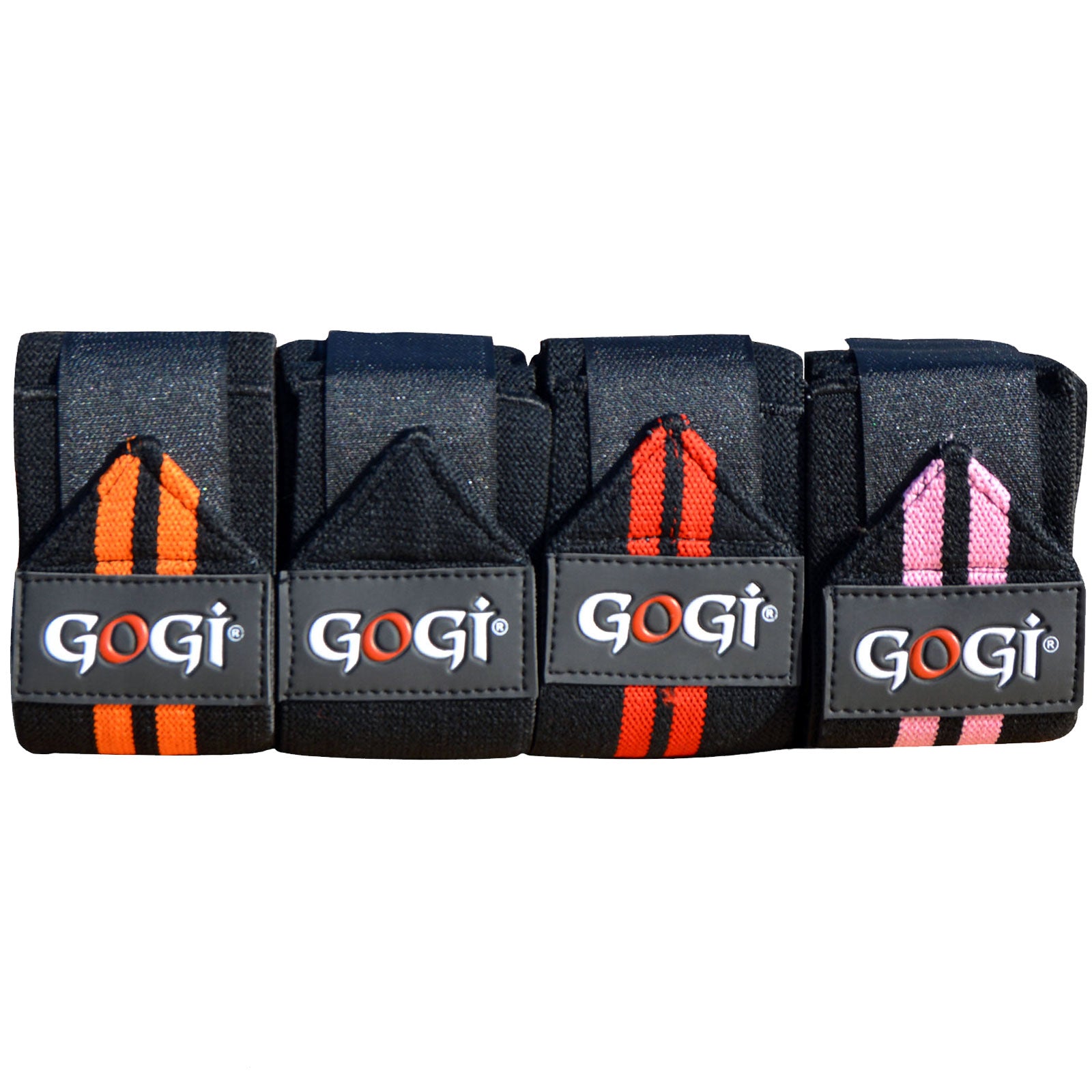 GOGI Wrist Wraps – Black with Orange Stripes