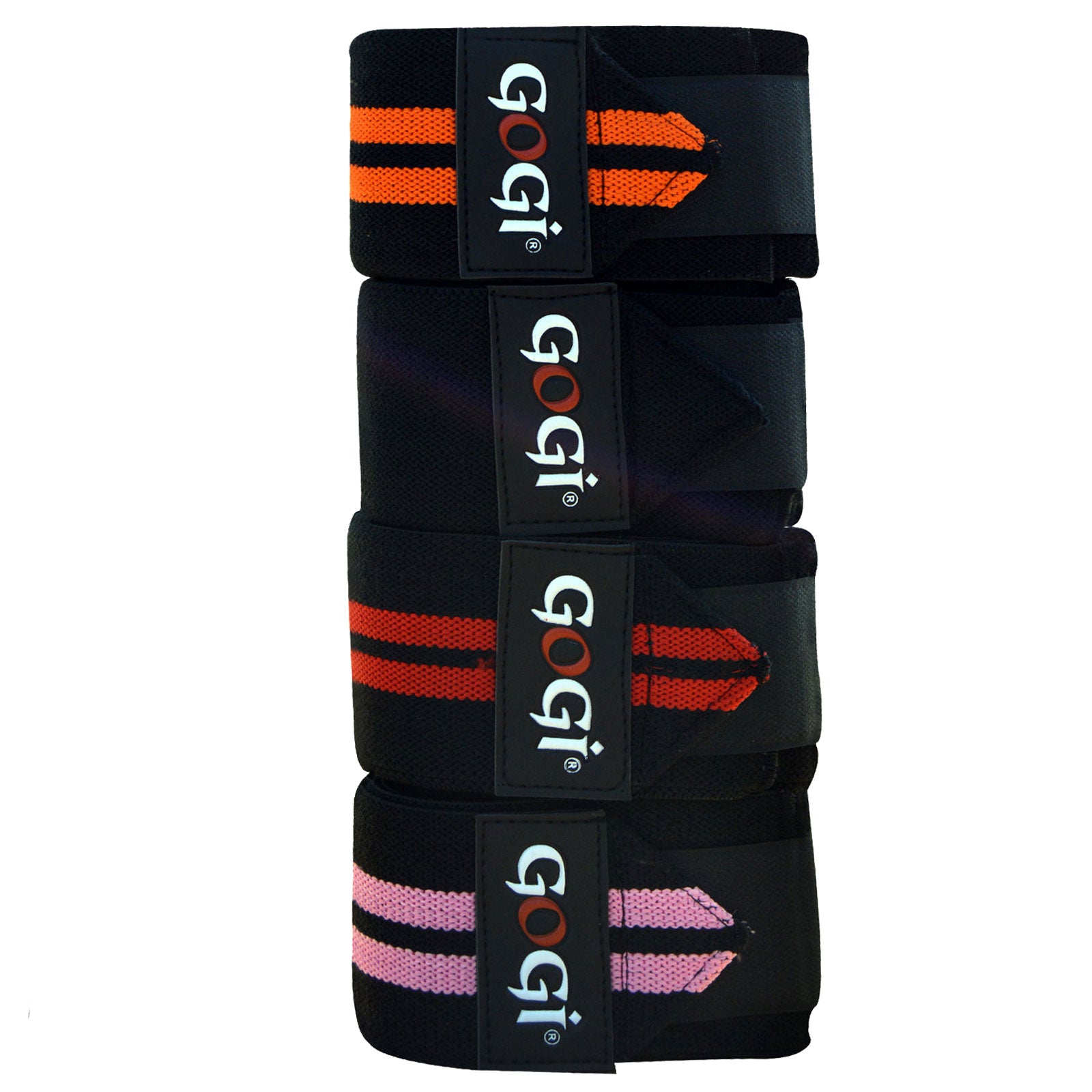 GOGI Wrist Wraps – Black with Orange Stripes