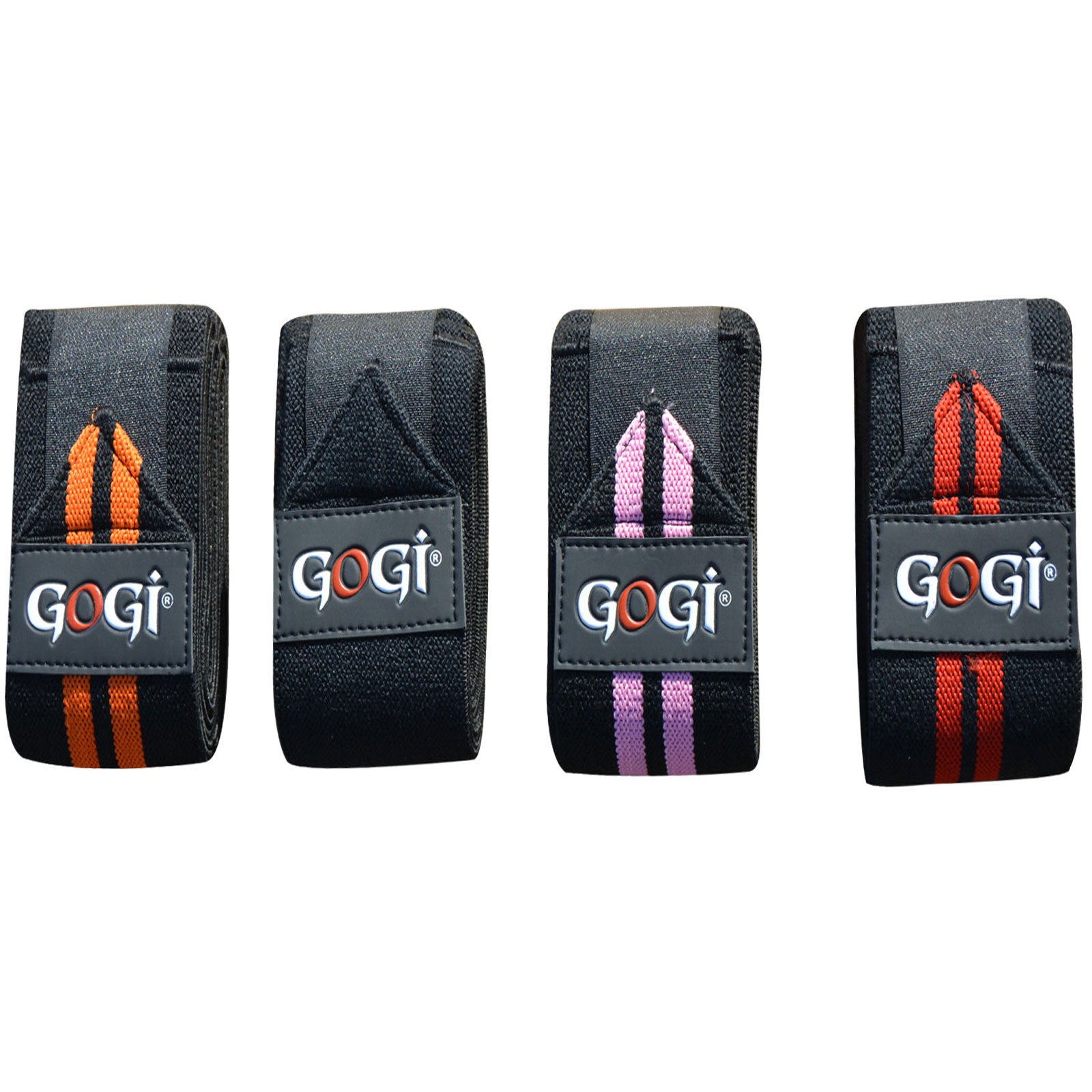 GOGI Wrist Wraps – Black with Orange Stripes