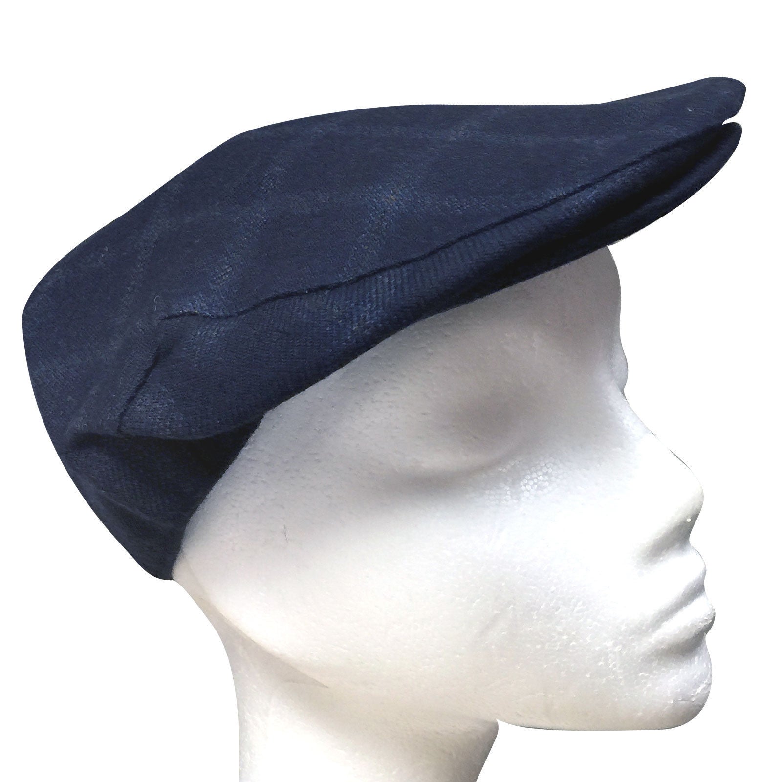 Midnight Navy Wool Flat Cap