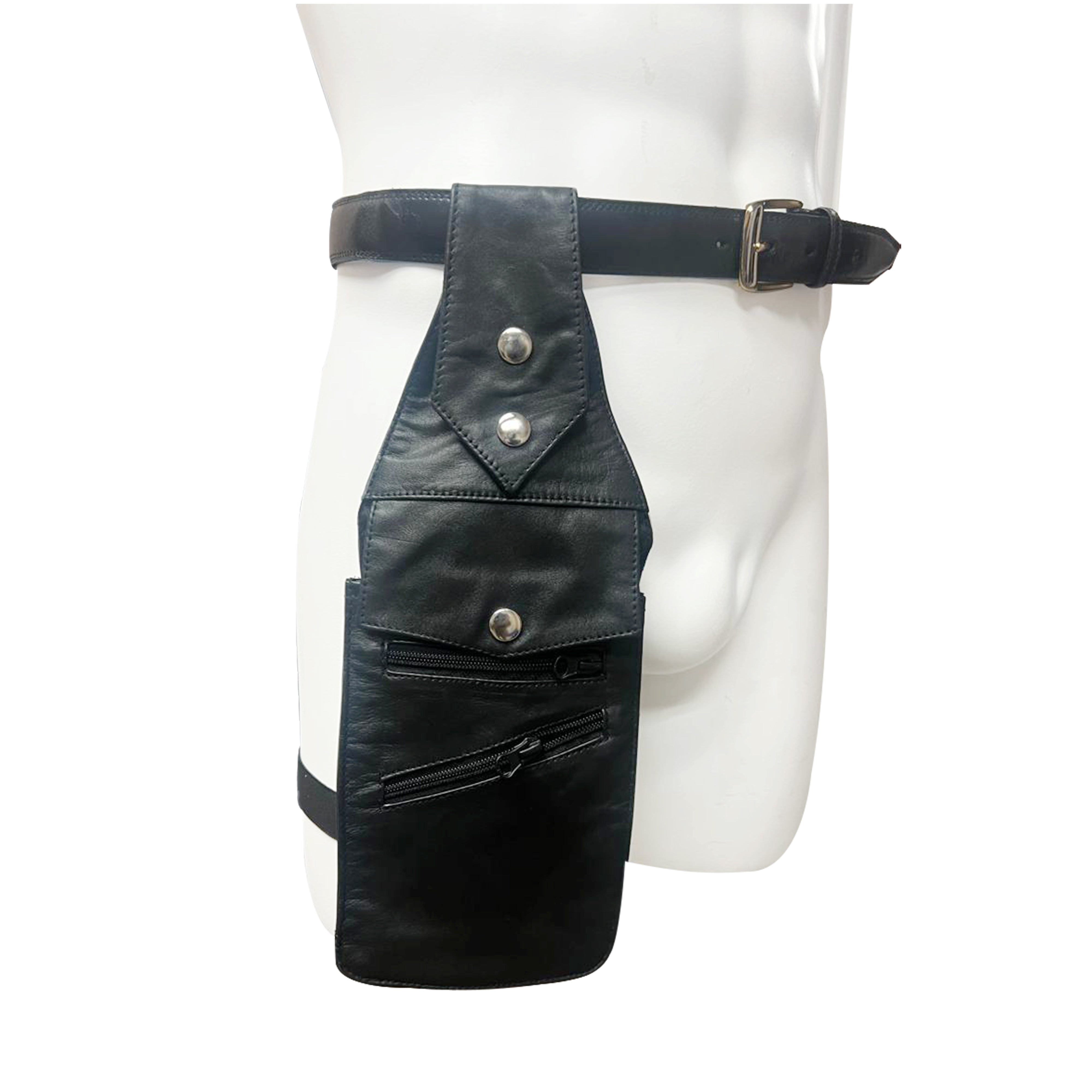 Leather Leg Thigh Bag Drop Leg Riding Biker Cycling Bartender