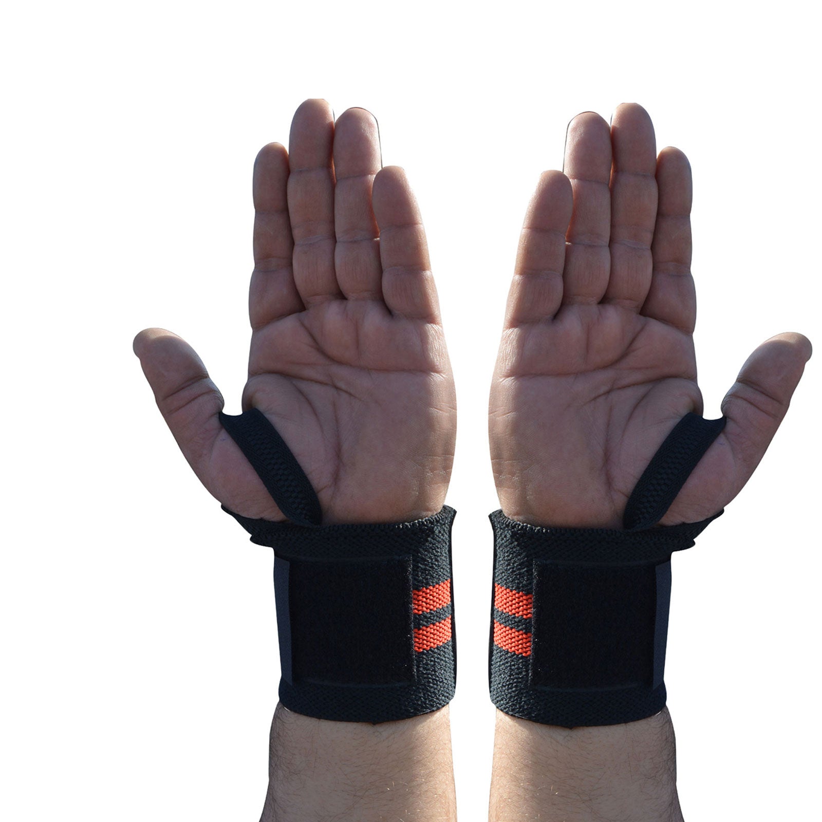 GOGI Wrist Wraps – Black with Orange Stripes