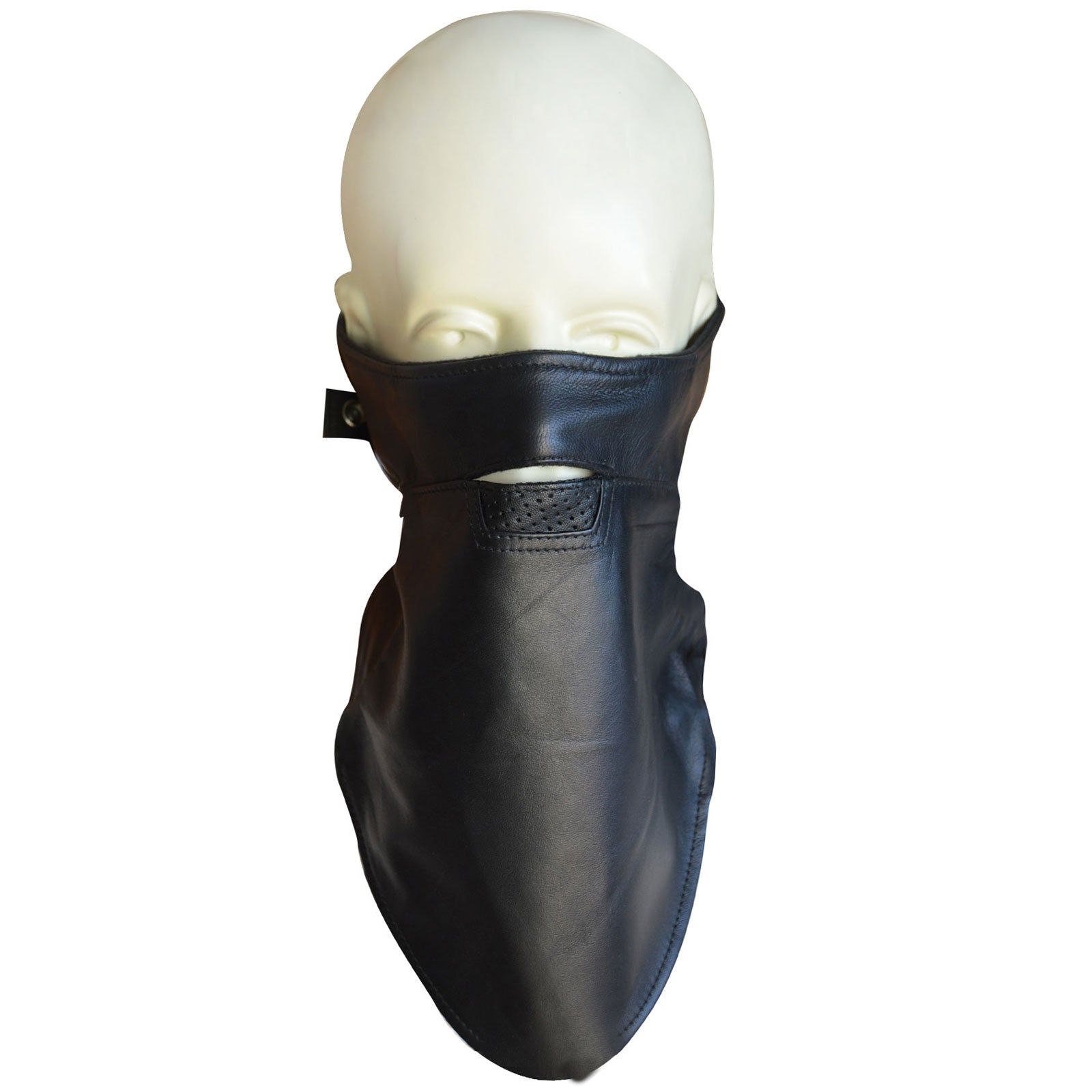 Classic Black Leather Face Mask