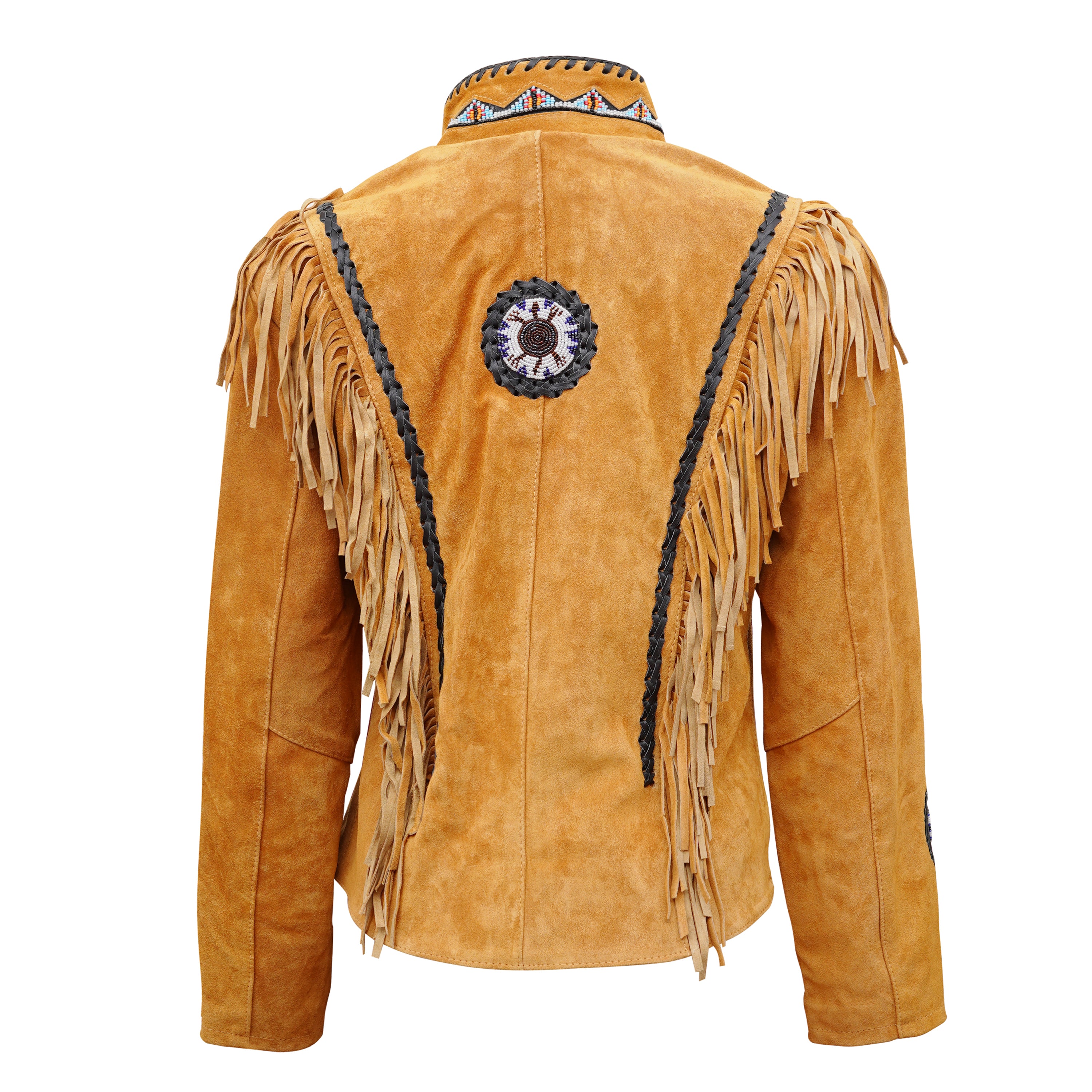 Women's Tan Western Suede Fringe Jacket