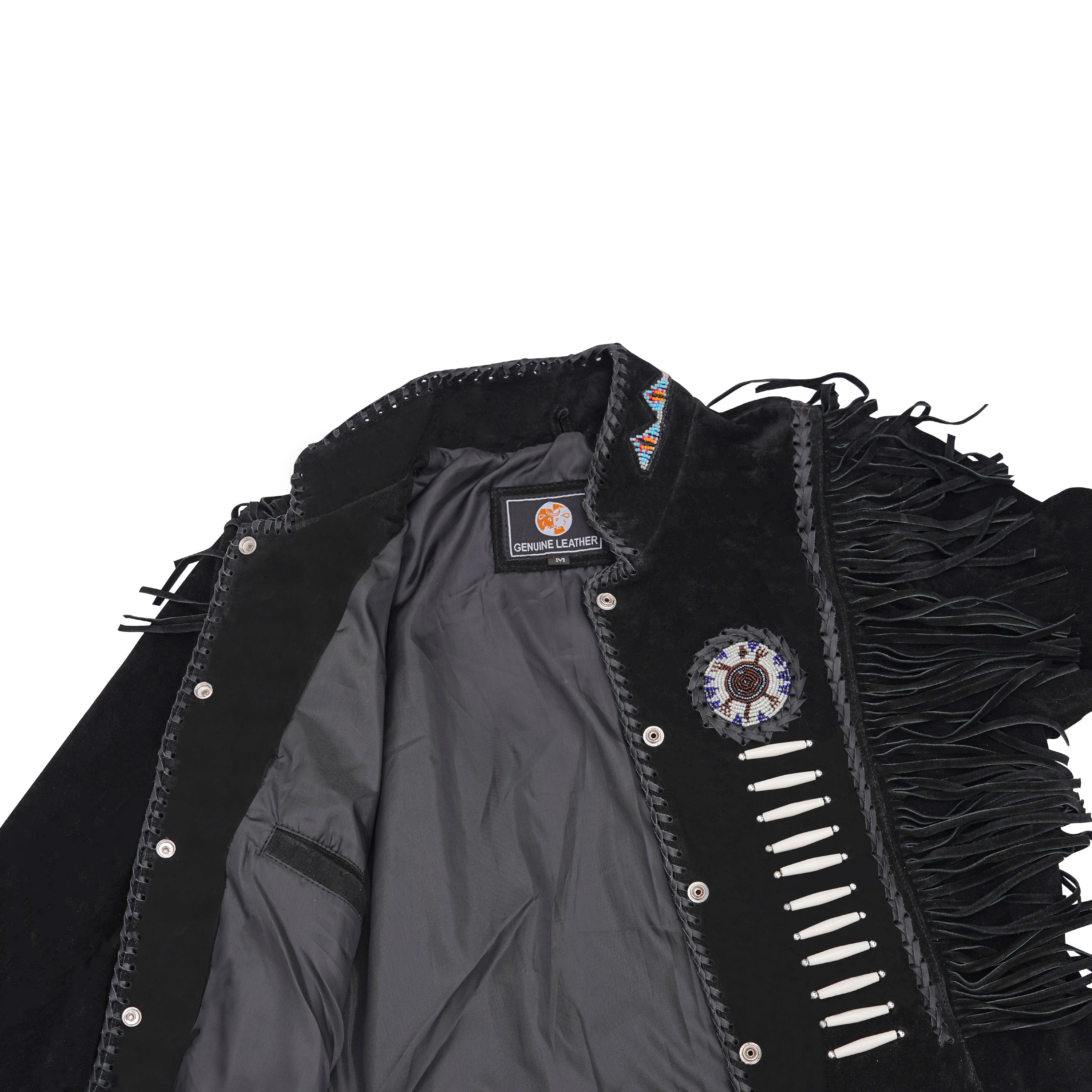 Women's Black Western Suede Fringe Jacket