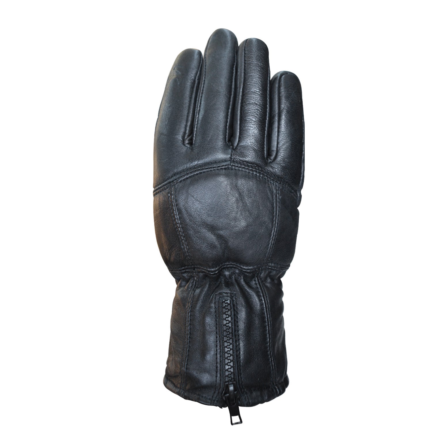Black Leather Winter Gloves
